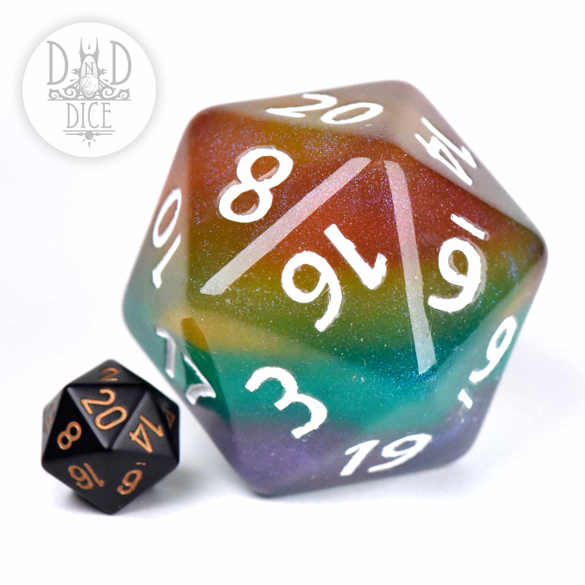 55mm D20 - Glitter Rainbow - Image 2