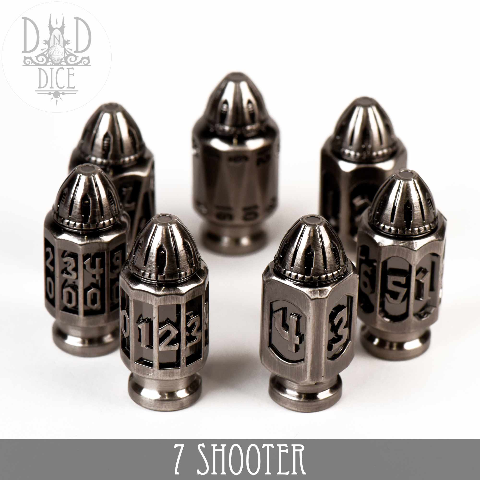 7 Shooter Iron Metal Dice Set - Image 3