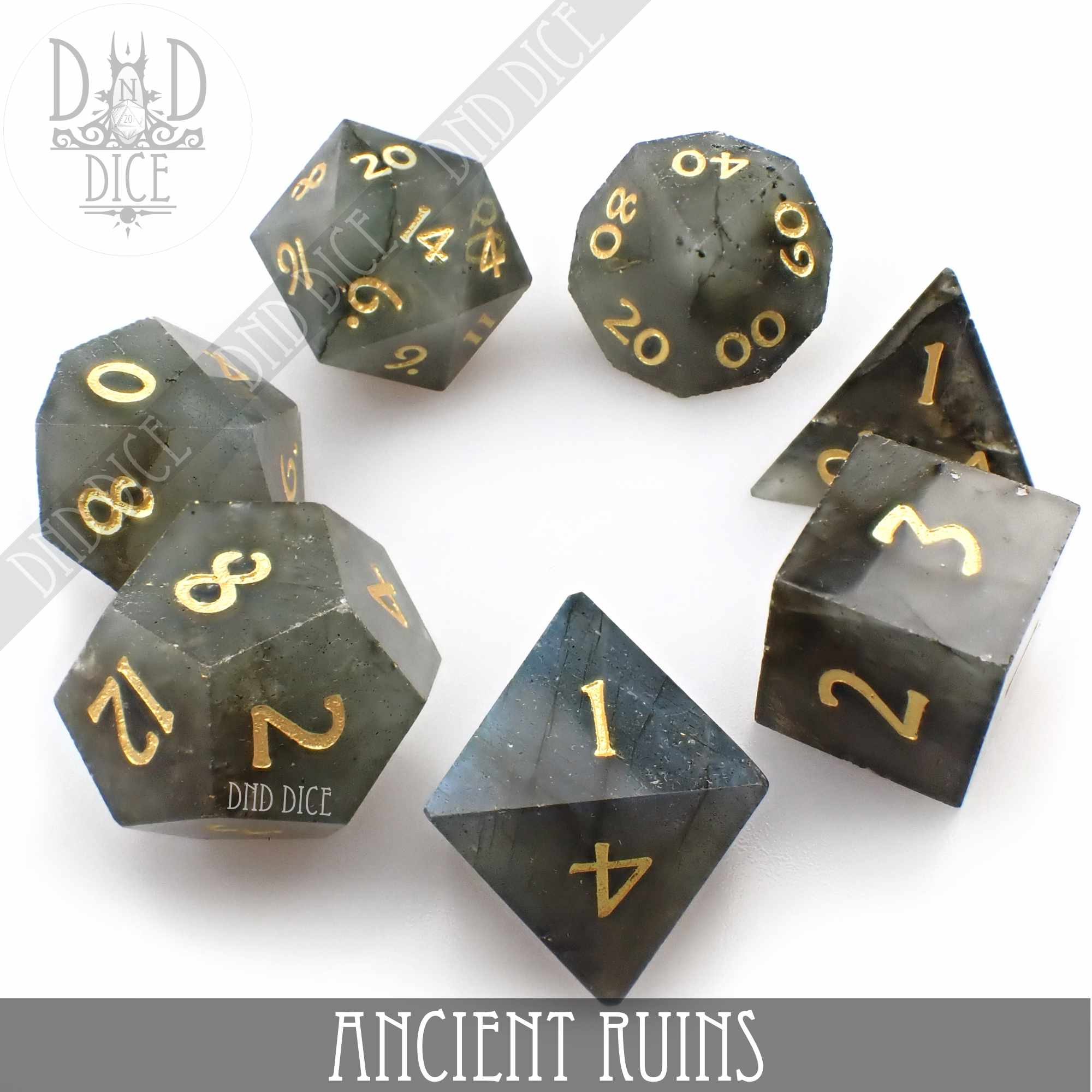 Ancient Ruins Labradorite Dice Set (Gift Box) - Image 3