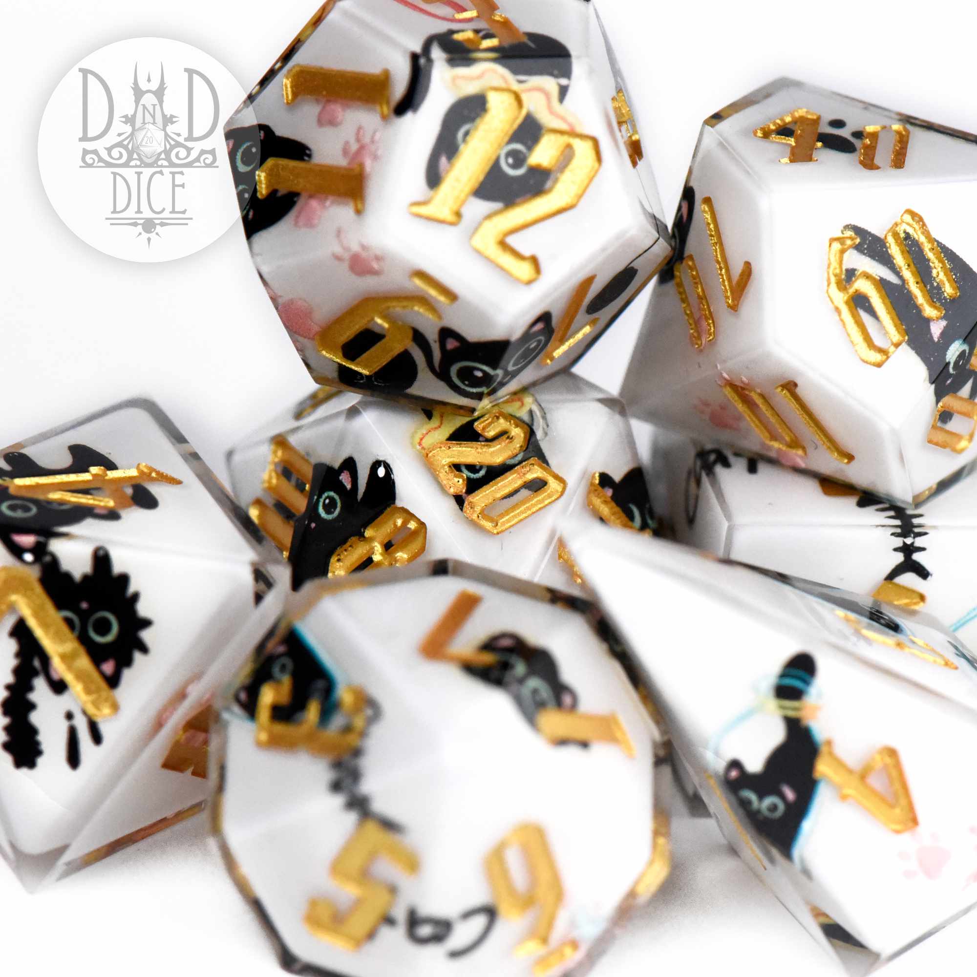 Anime Cat Handmade Dice Set - Image 2