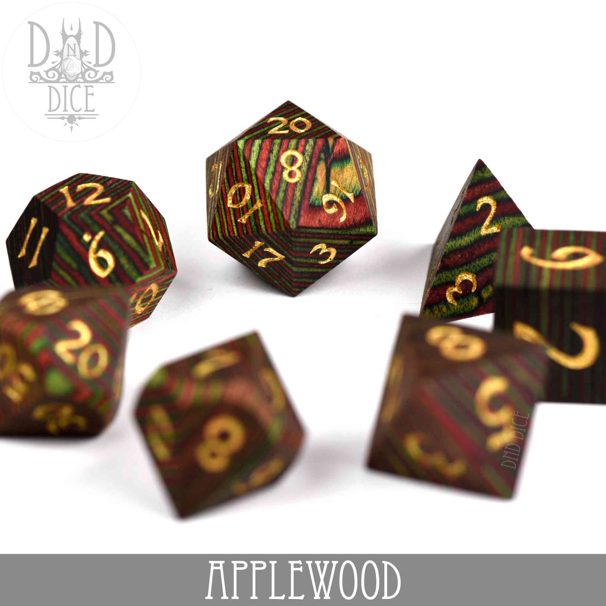 Applewood Wood Dice Set (Gift Box) - Image 3