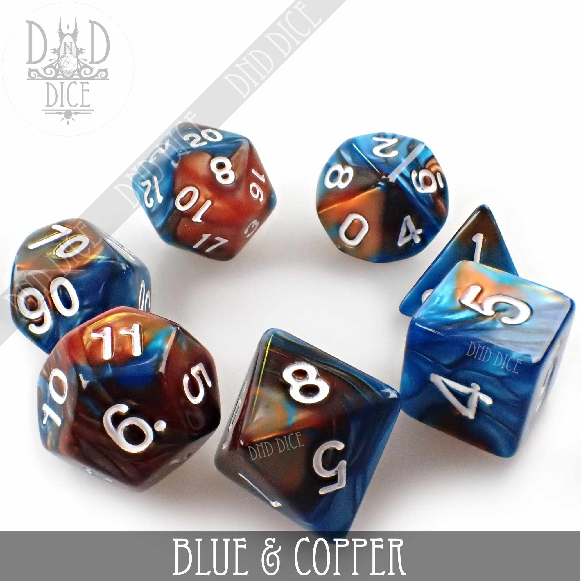 Blue & Copper Dice Set - Image 3