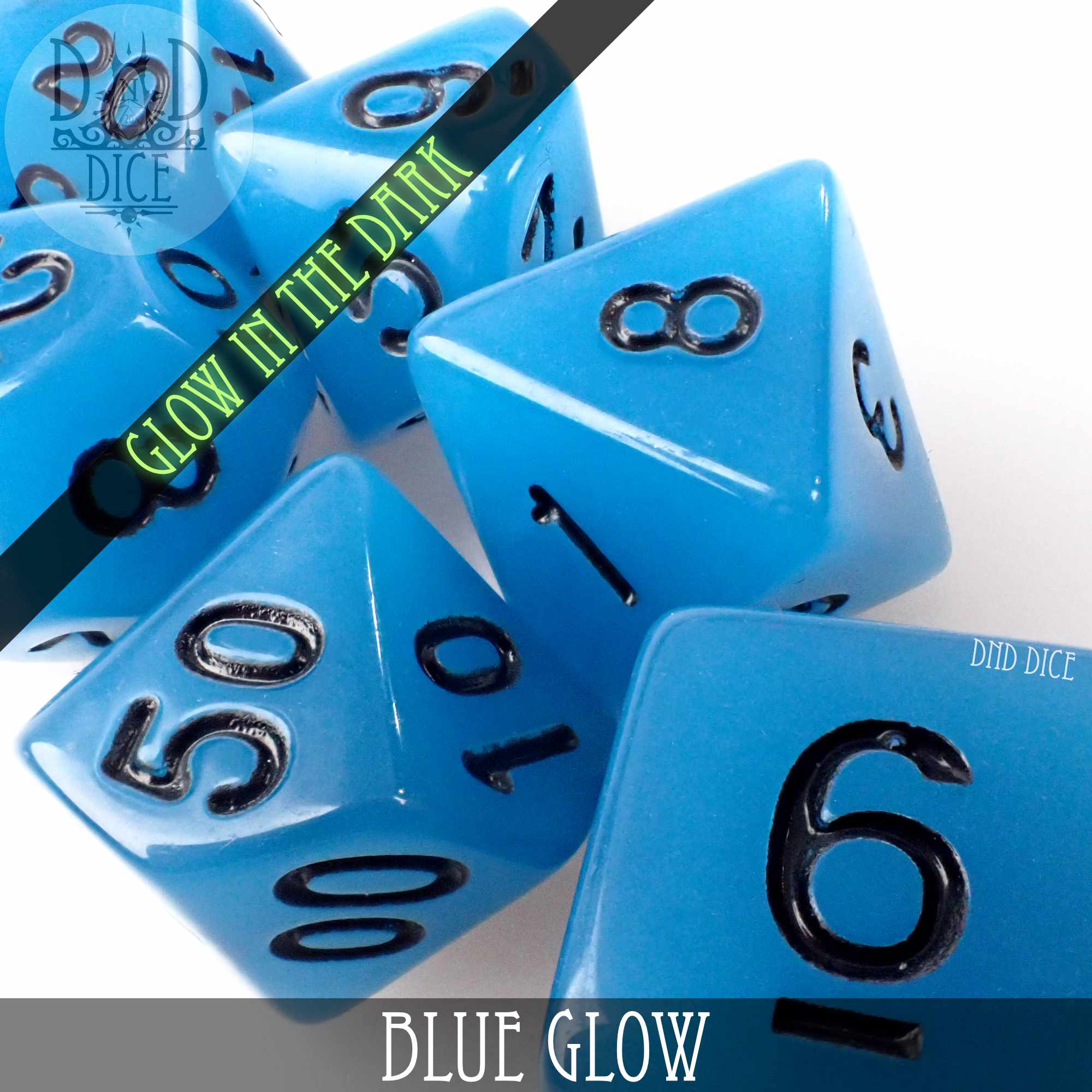 Blue Glow in the Dark Dice Set - Image 3