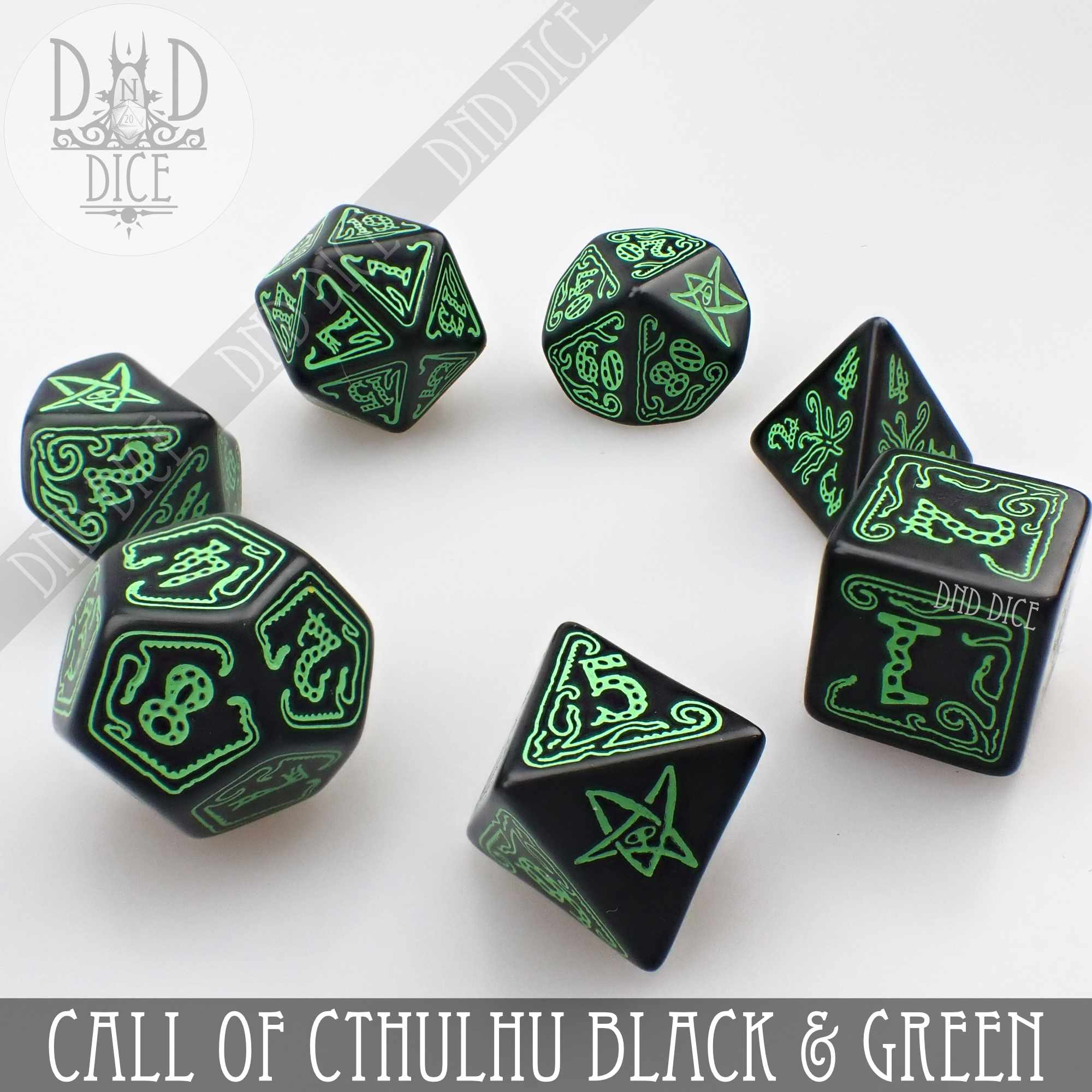 Call of Cthulhu Black & Green Dice Set - Image 3