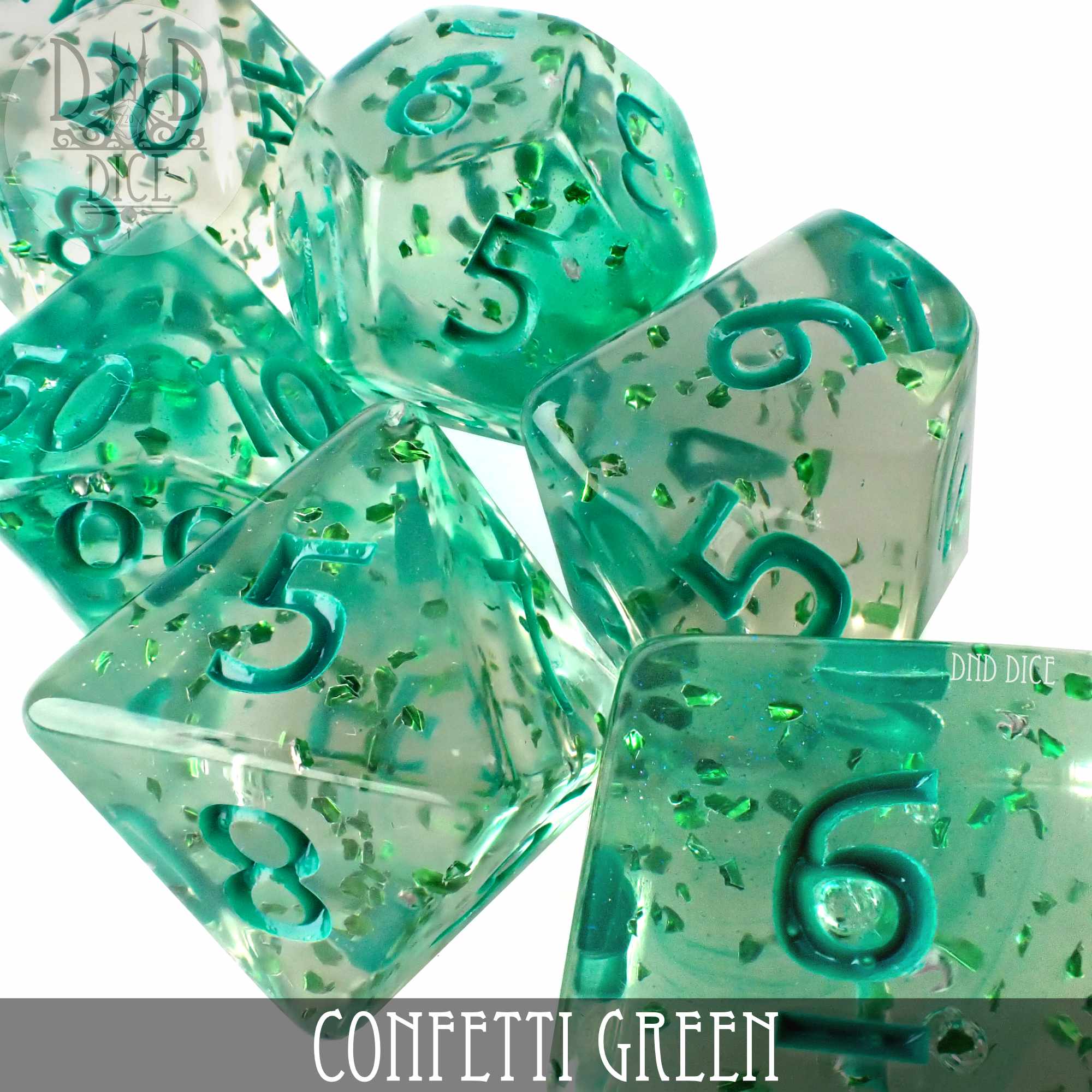 Confetti Green Dice Set - Image 2