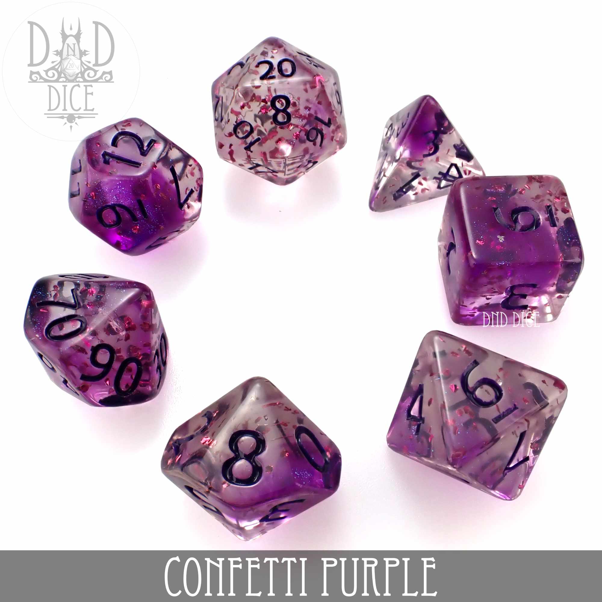 Confetti Purple Dice Set - Image 3
