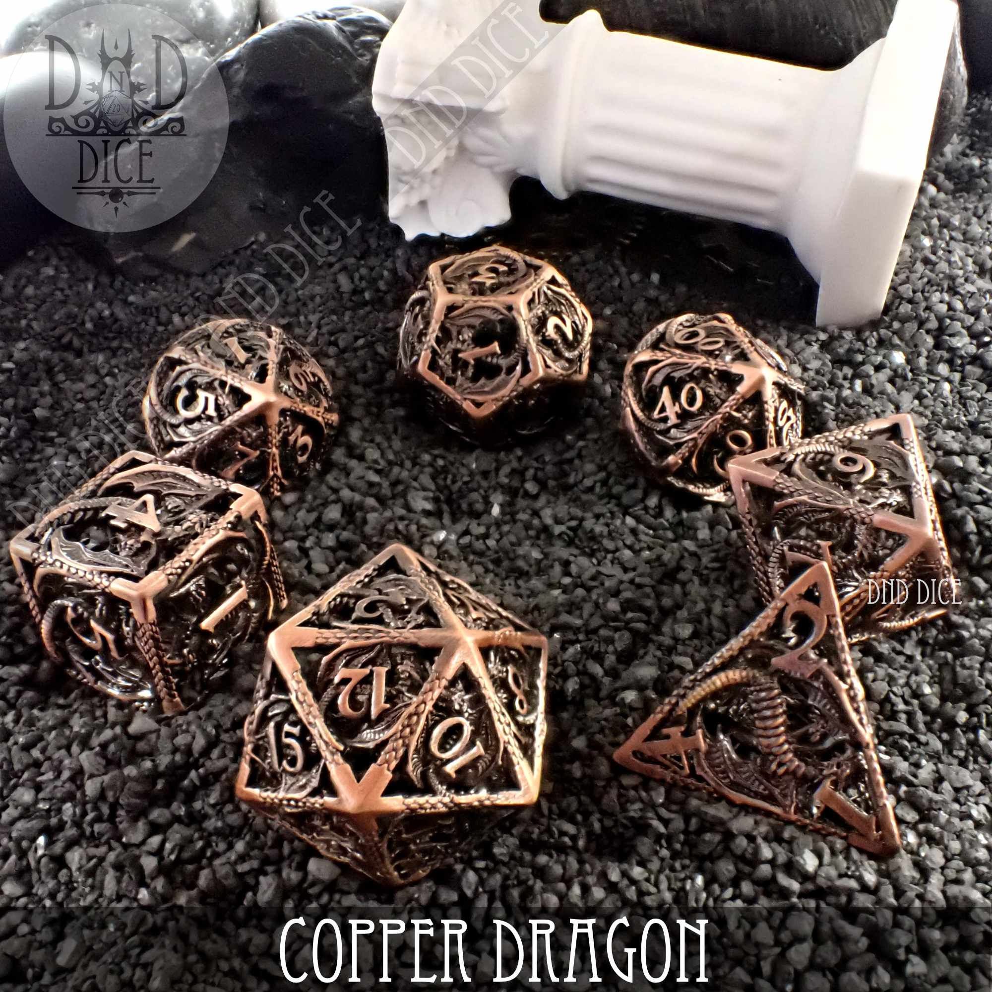 Copper Dragon Metal Dice Set (Gift Box) - Image 3