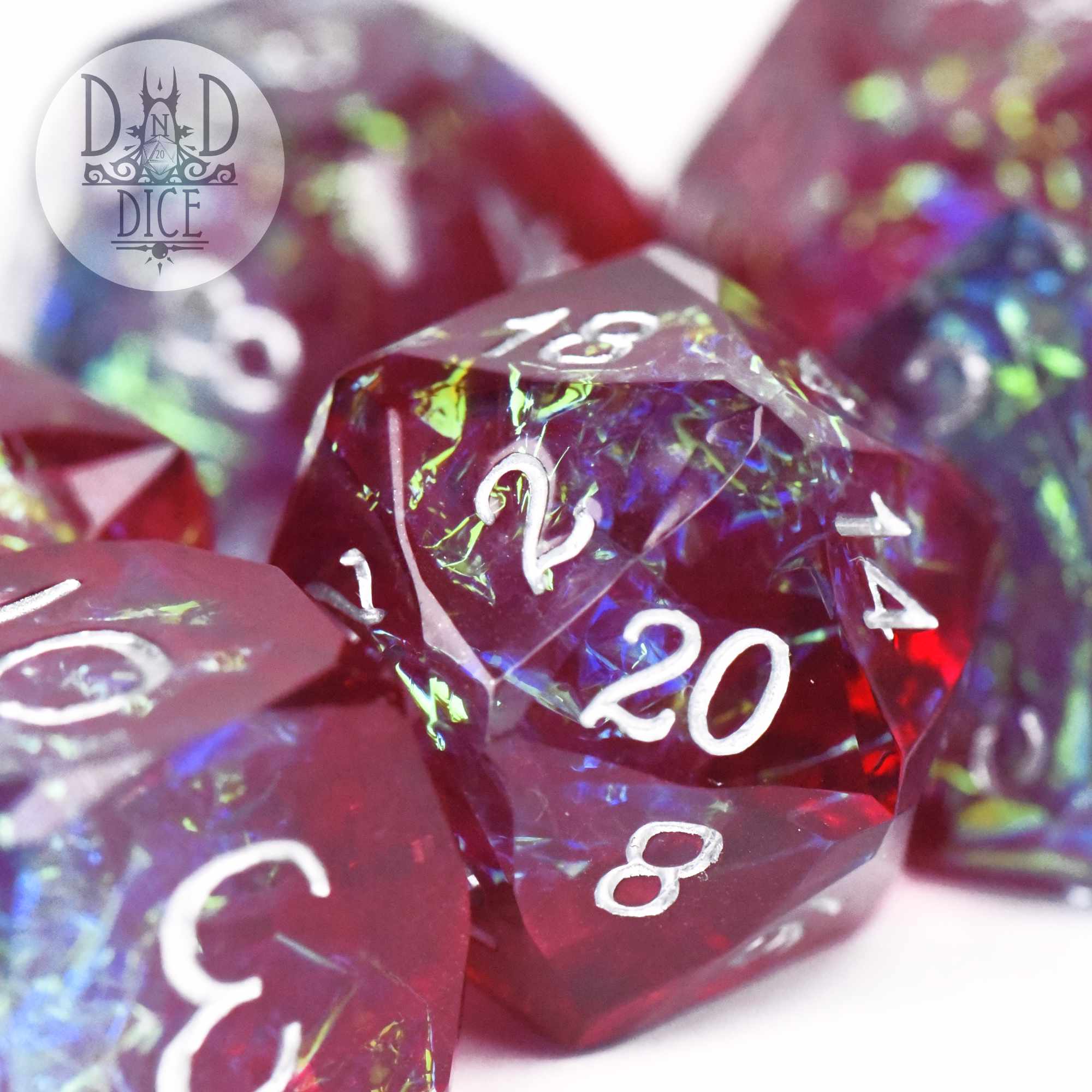 Crown Jewels Bordeaux Handmade Dice Set - Image 2