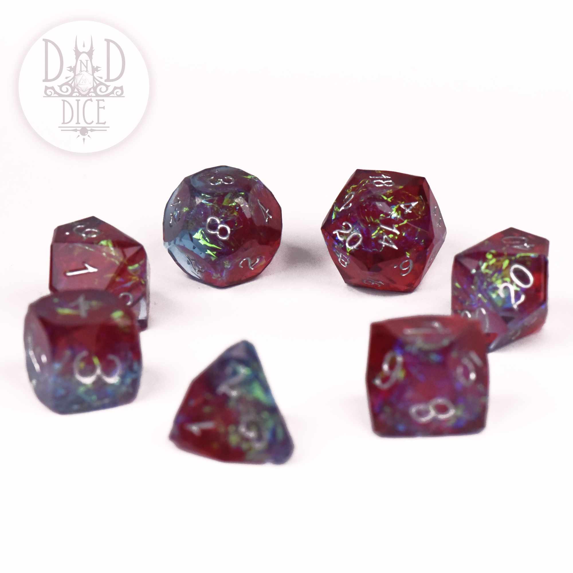 Crown Jewels Bordeaux Handmade Dice Set - Image 3