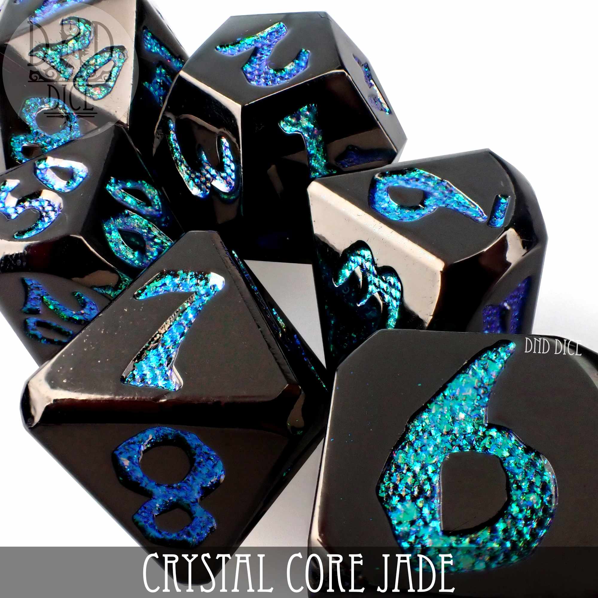 Crystal Core Jade Metal Dice Set - Image 2