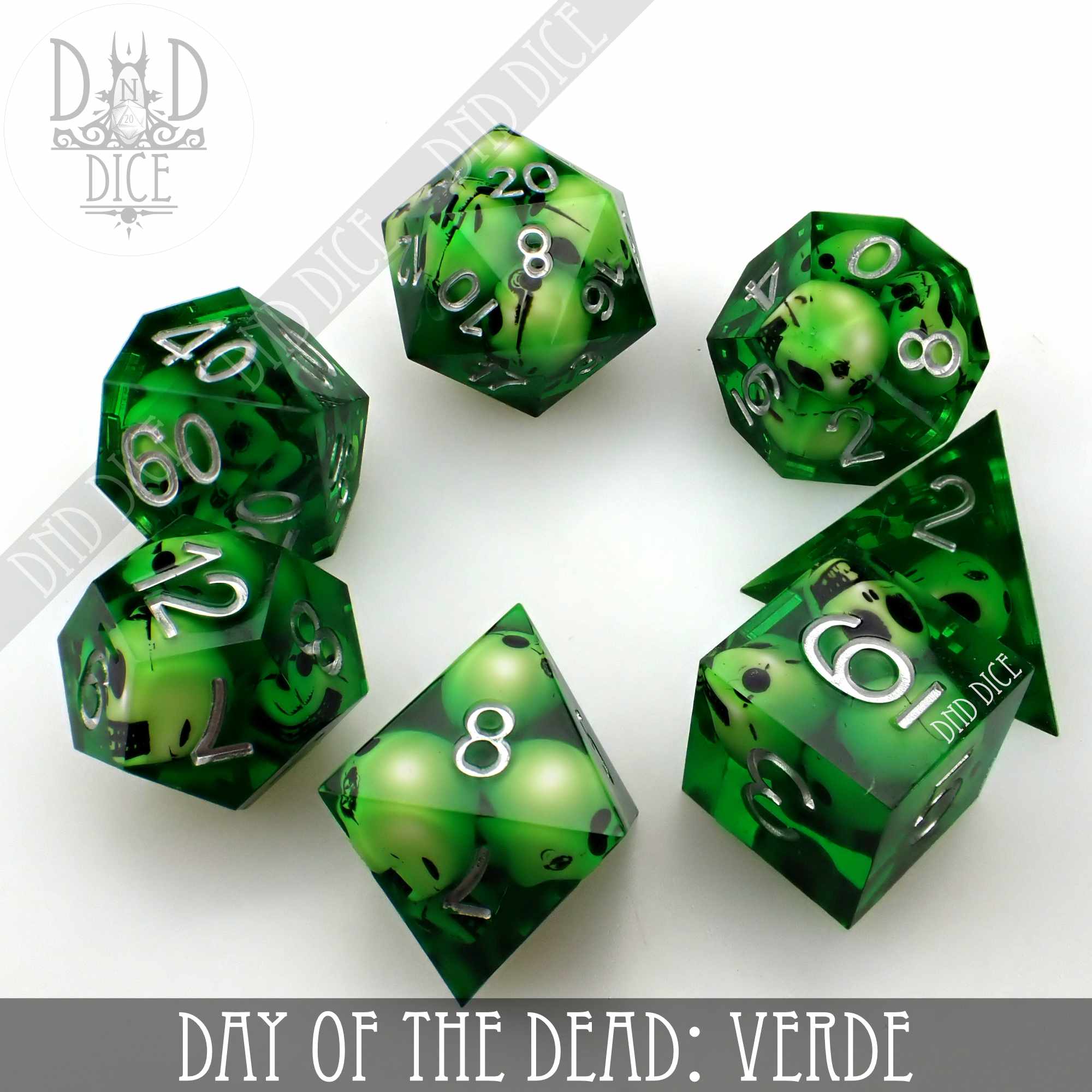 Day of the Dead - Verde Handmade Dice Set - Image 3
