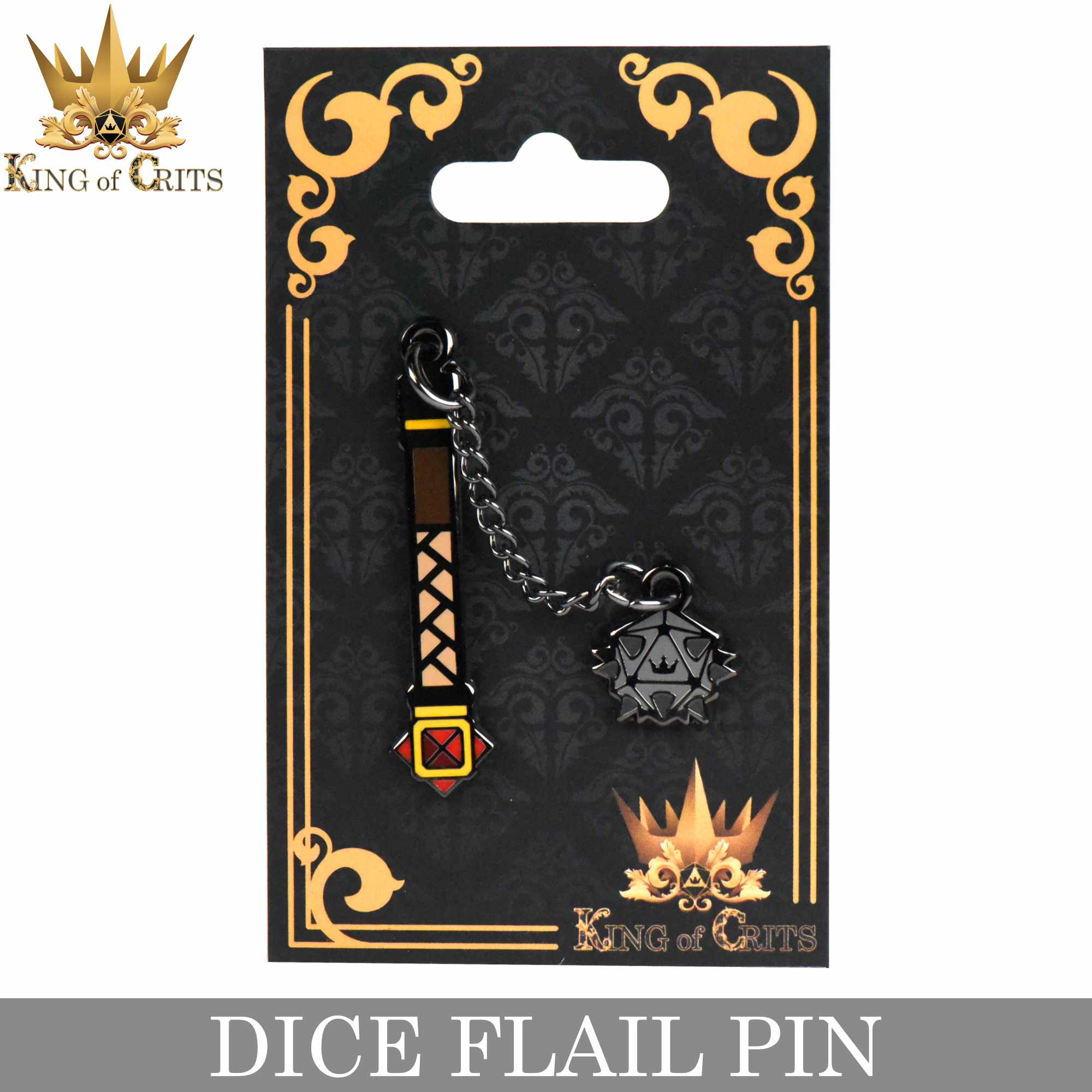 Dice Flail Enamel Pin - Image 2