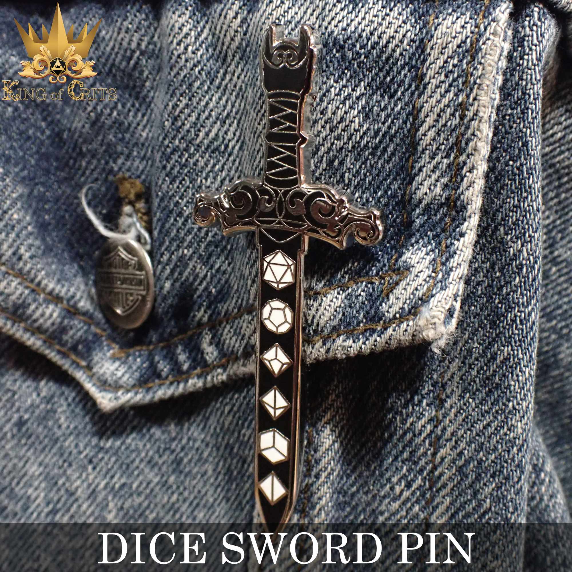 Dice Sword Enamel Pin - Image 3