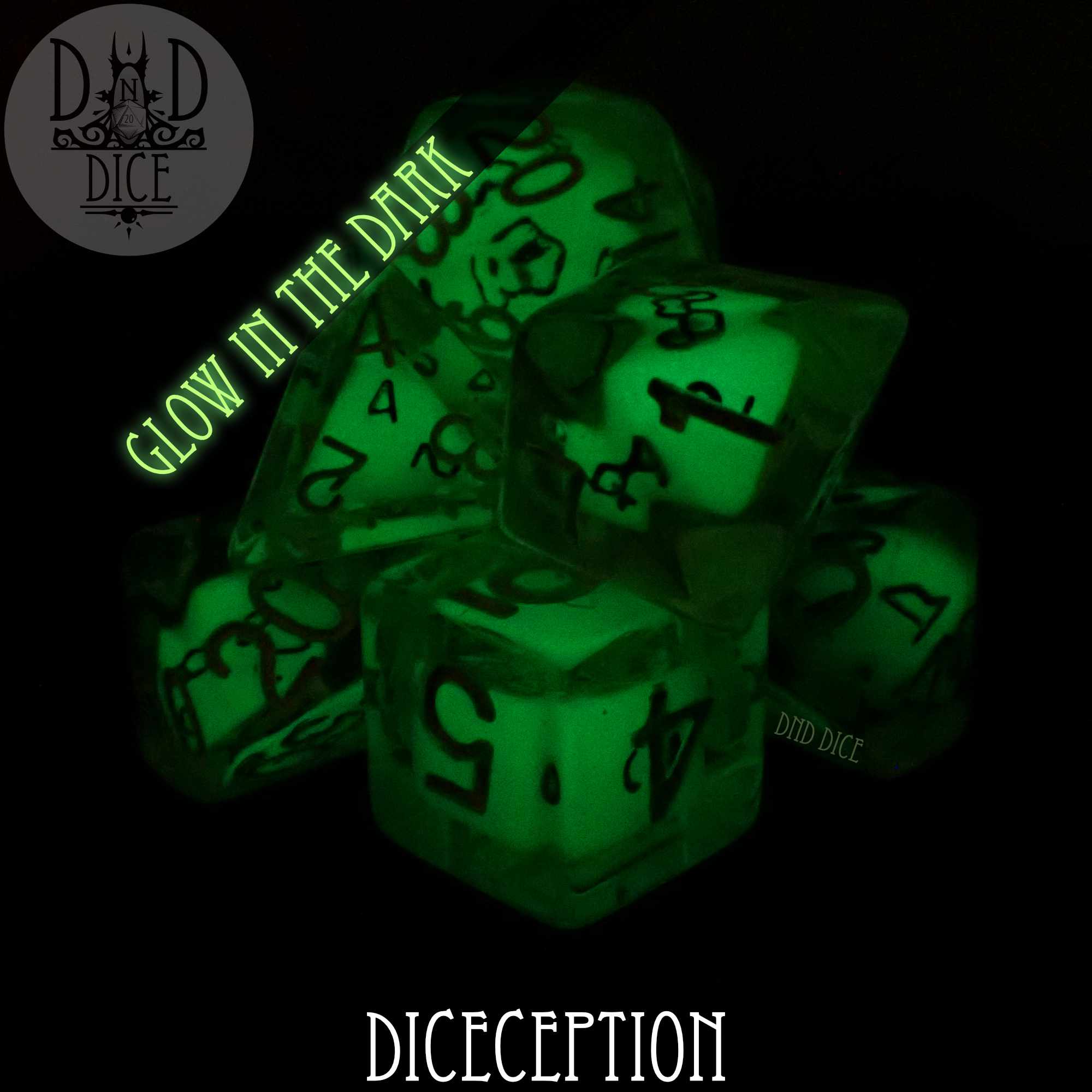 Diceception Glow in the Dark Dice Set - Image 2