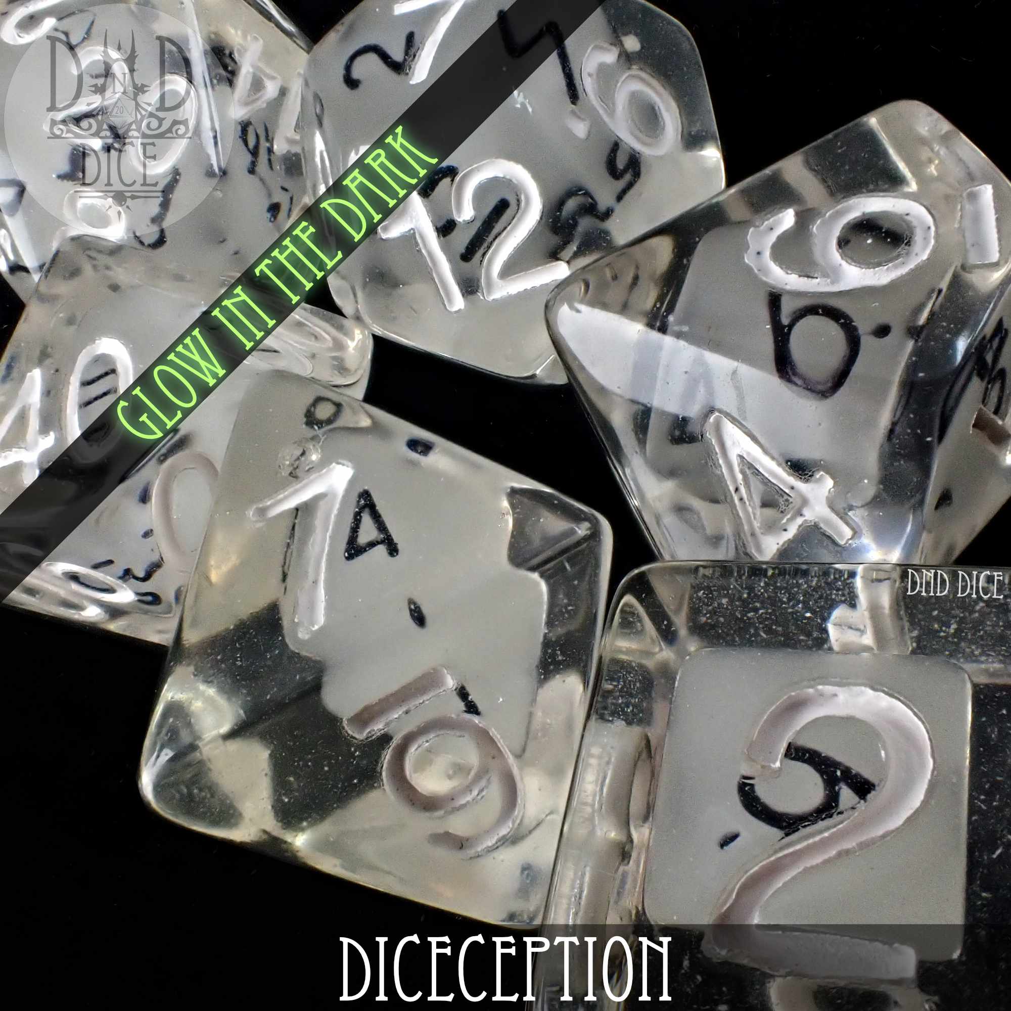 Diceception Glow in the Dark Dice Set - Image 3