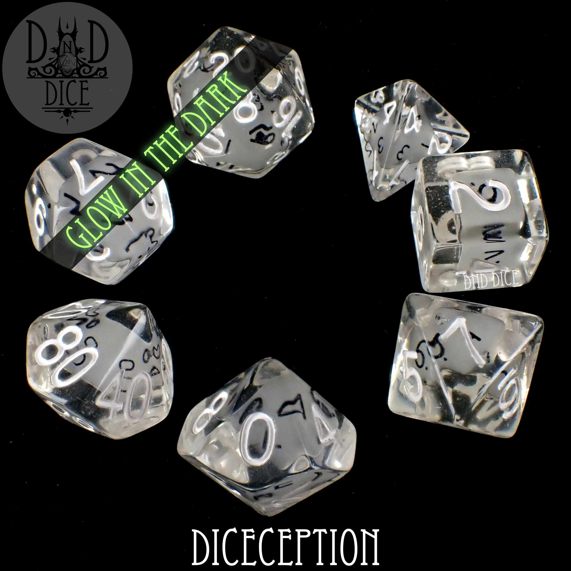 Diceception Glow in the Dark Dice Set - Image 4
