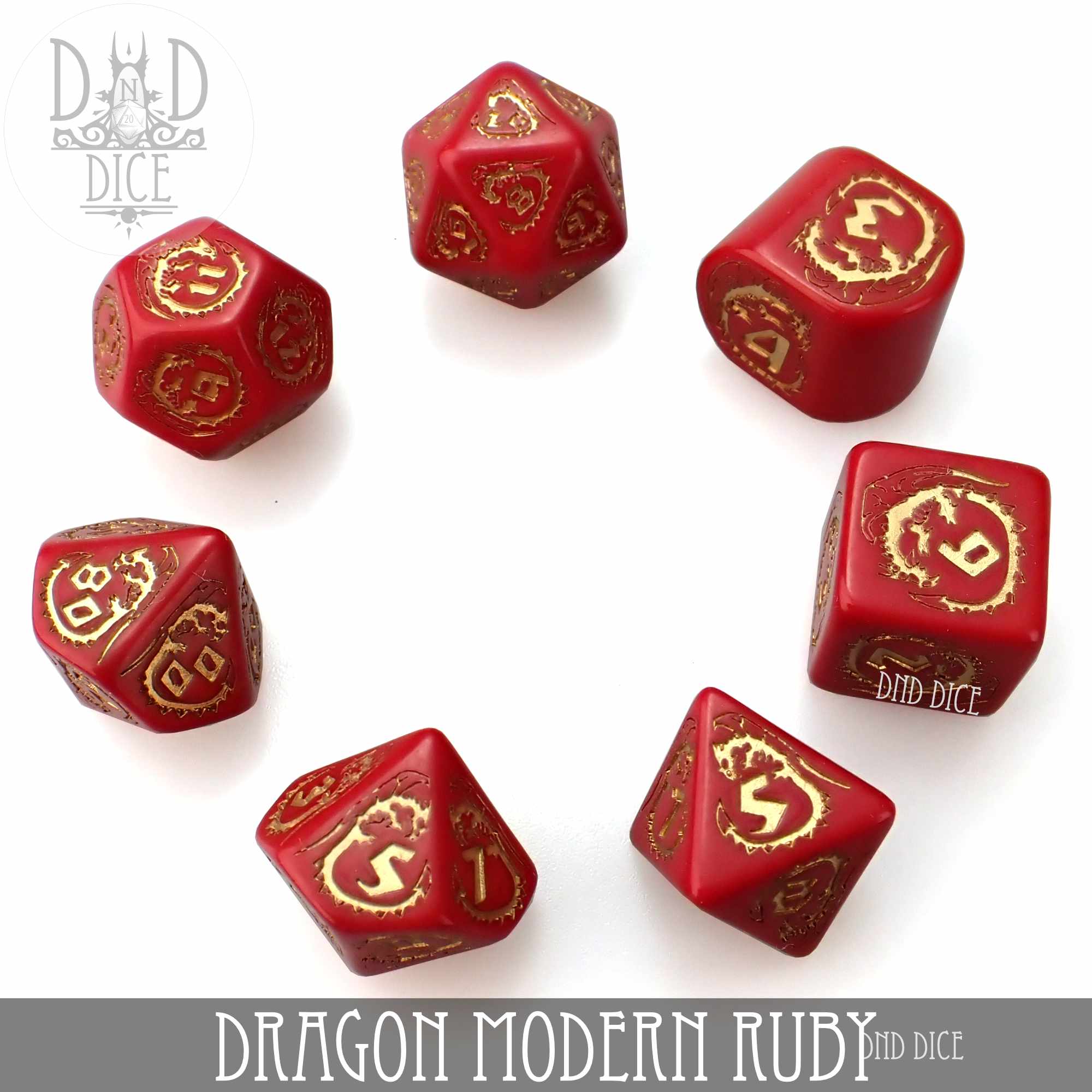 Dragon Modern Ruby Dice Set - Image 3