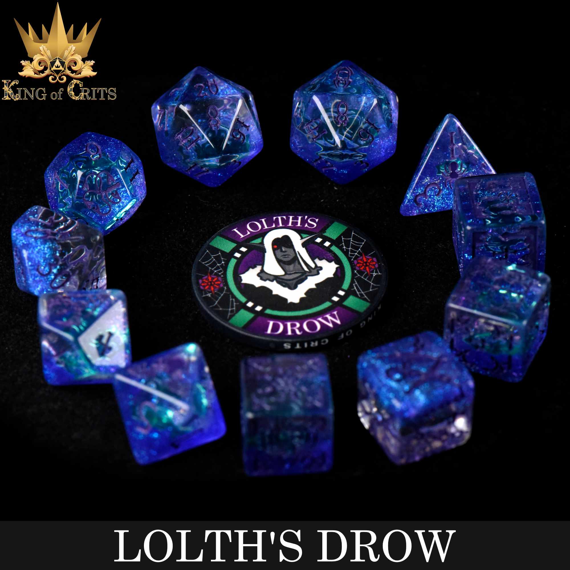Lolth's Drow 11 Dice Set - Image 3