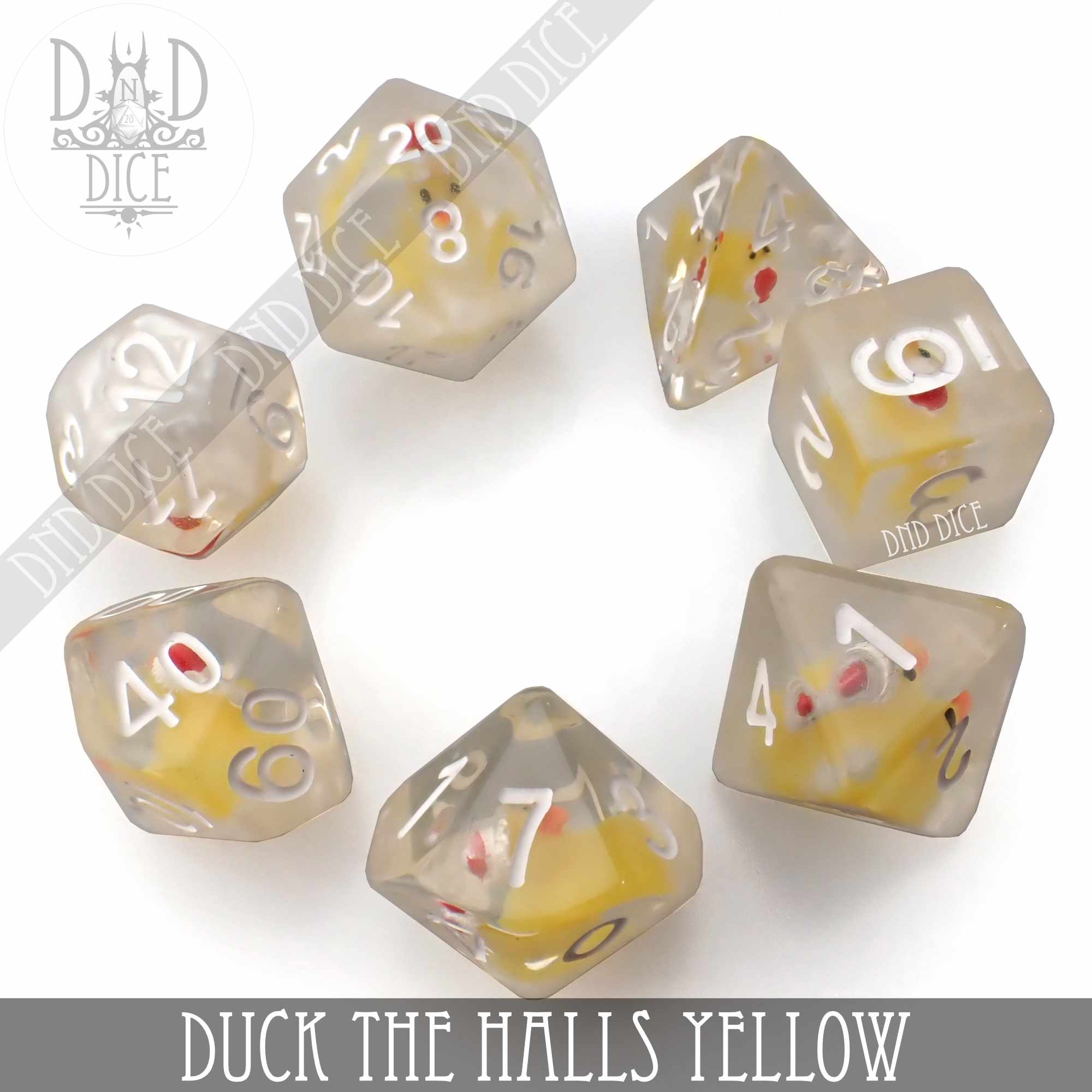 Duck the Halls Yellow Dice Set - Image 3