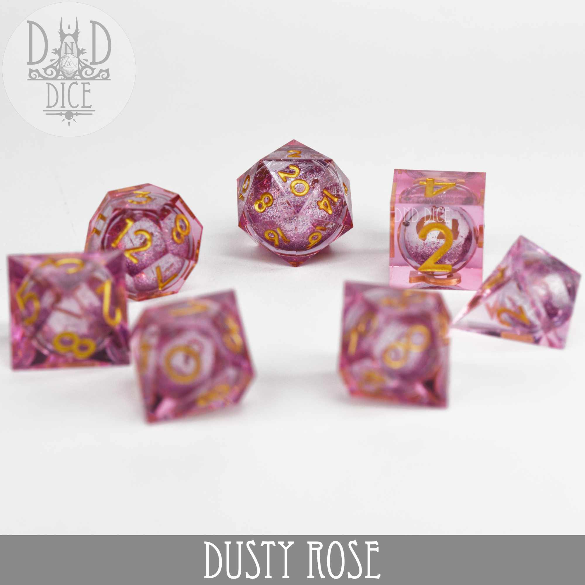 Dusty Rose Liquid Core Dice Set - Image 3