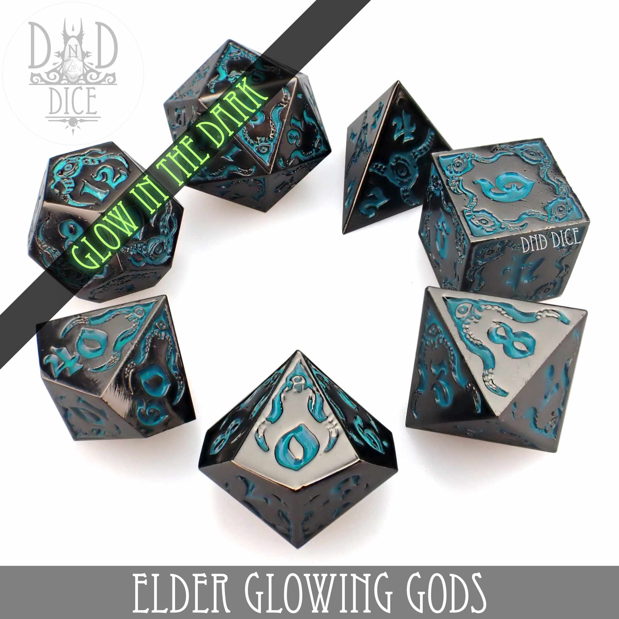 Elder Glowing Gods Metal Dice Set - Image 3