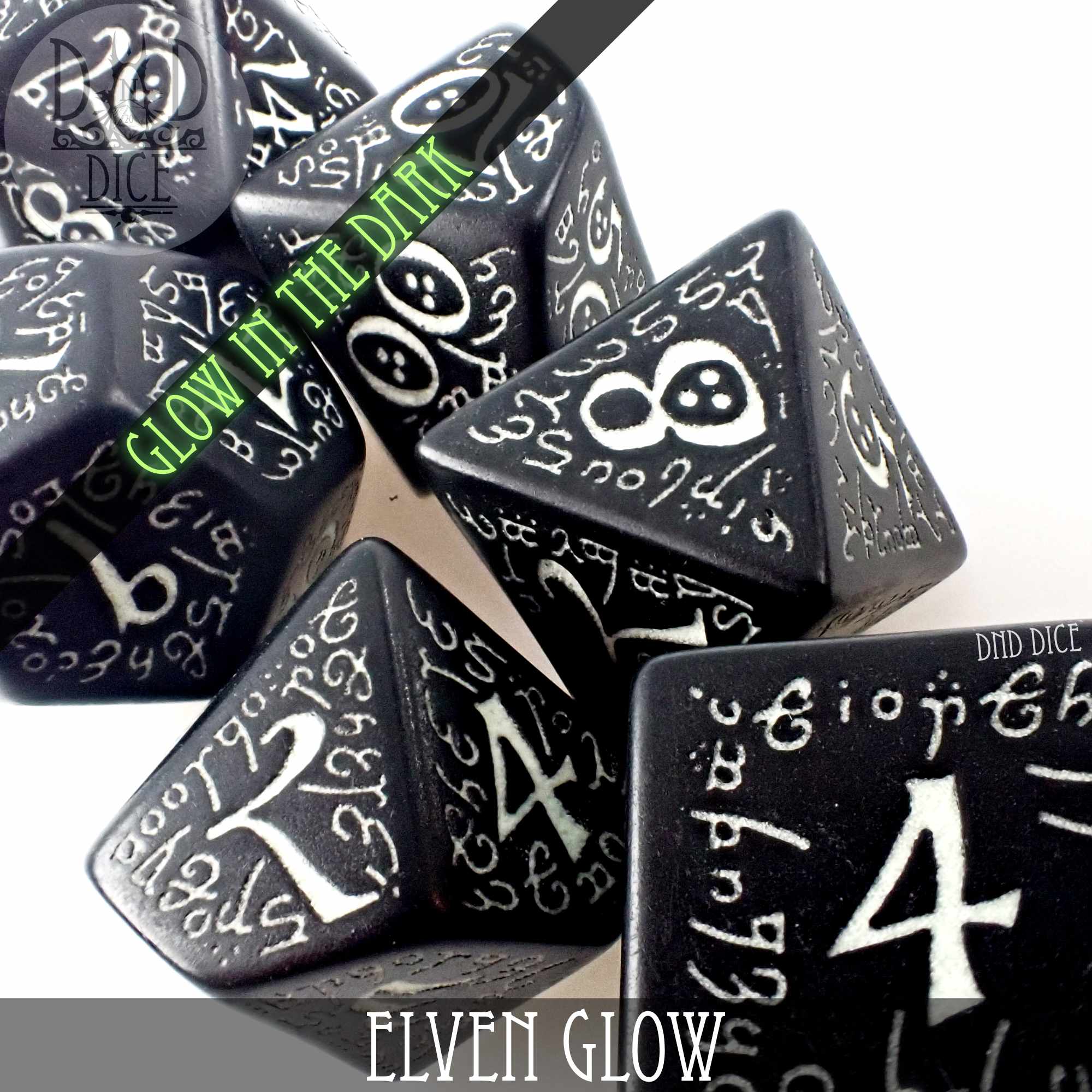 Elven Glow in the Dark Dice Set - Image 4