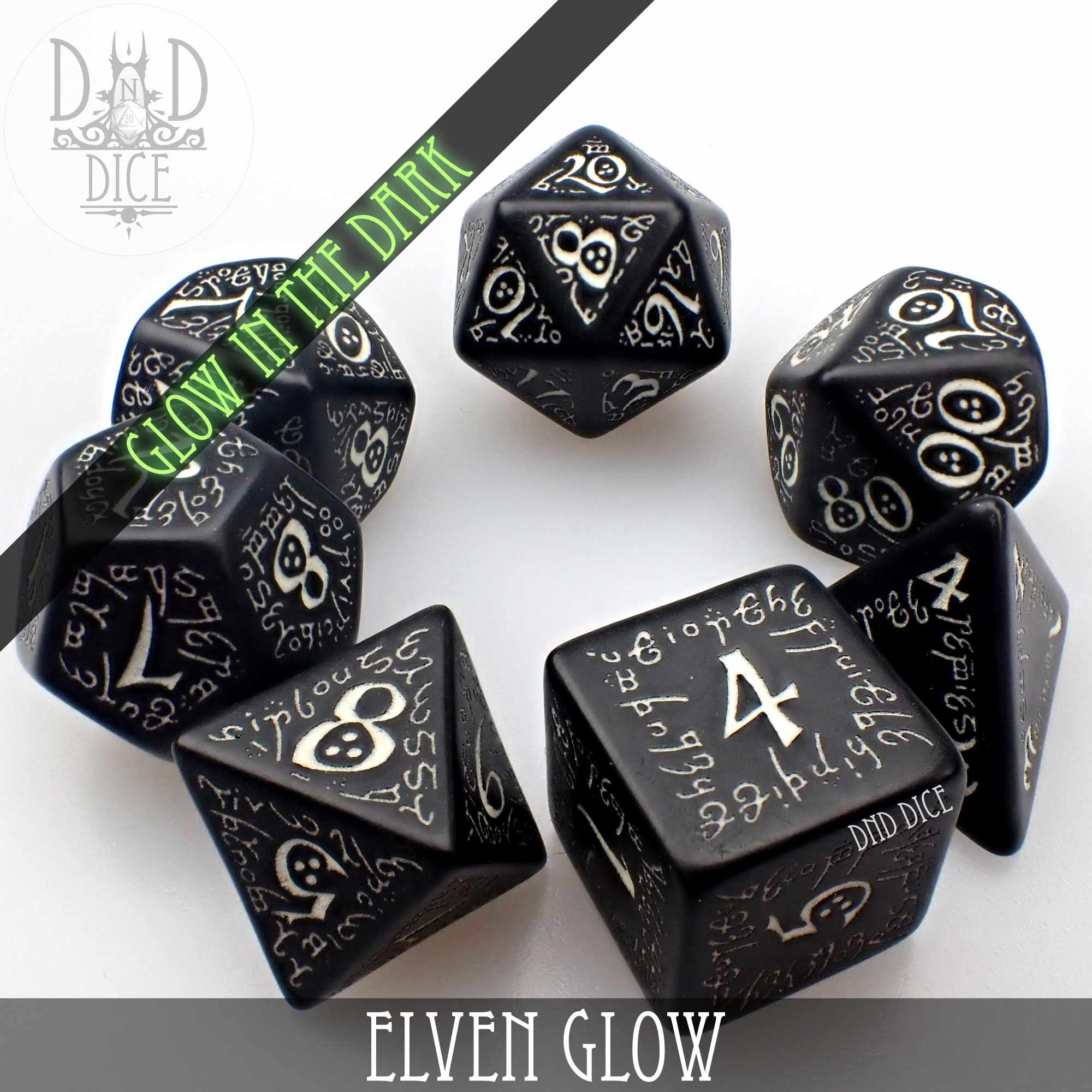 Elven Glow in the Dark Dice Set - Image 5