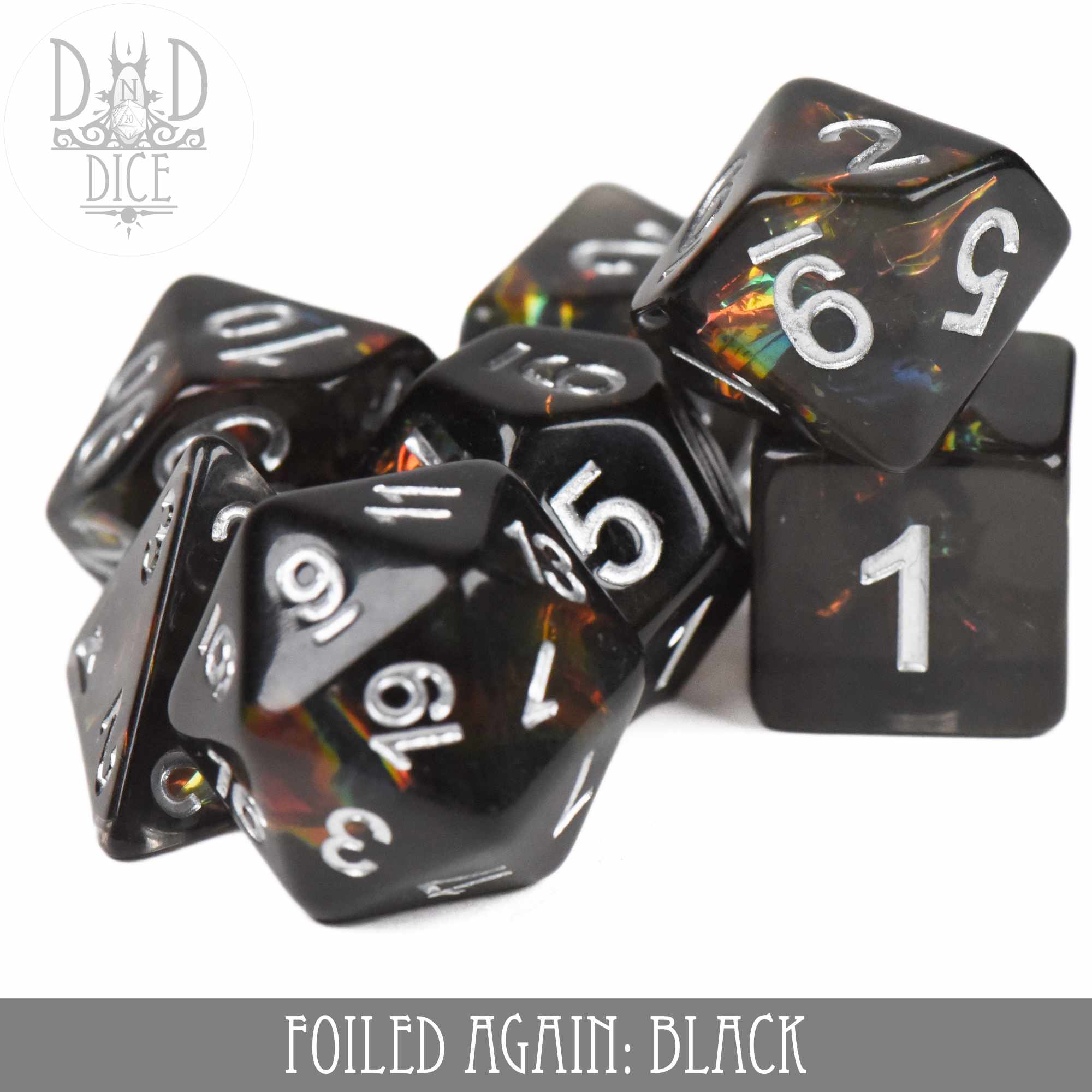 Foiled Again Black Dice Set - Image 3