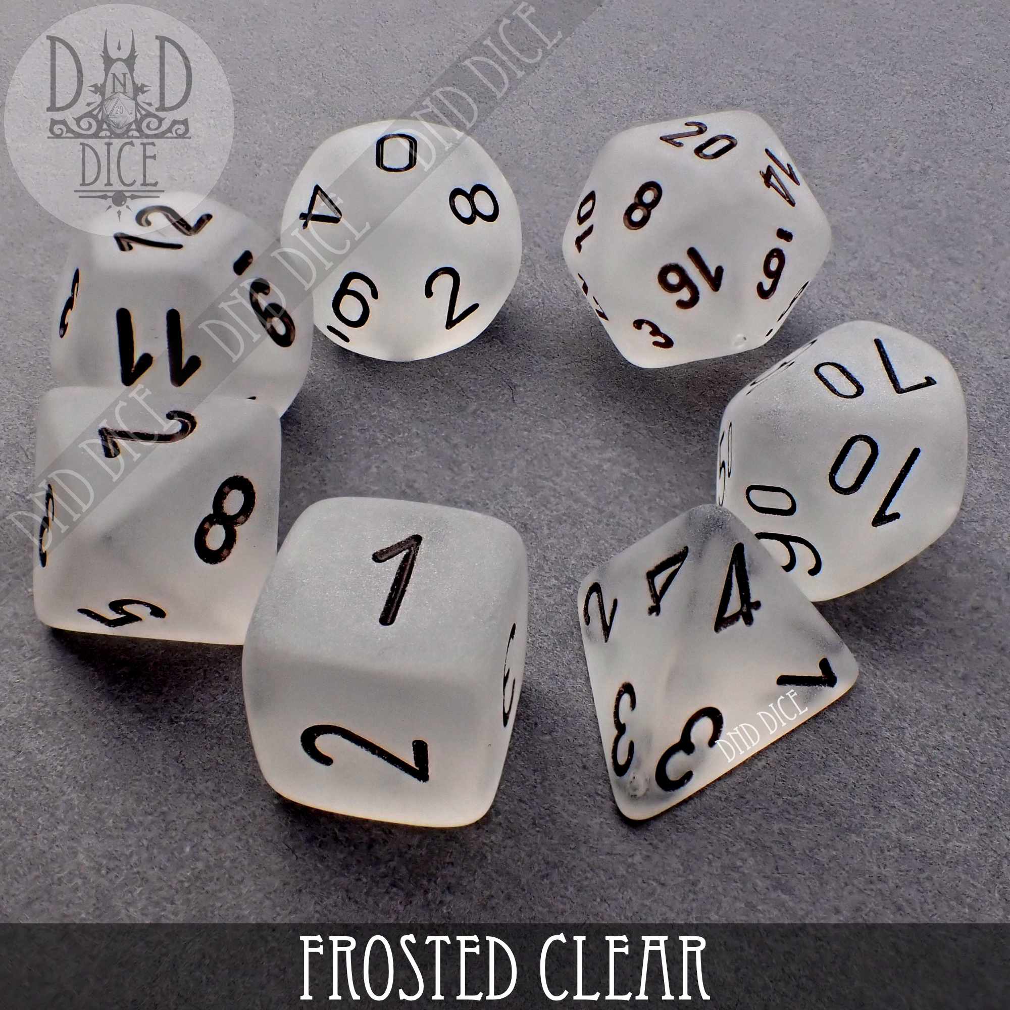 Frosted Clear Dice Set - Image 3