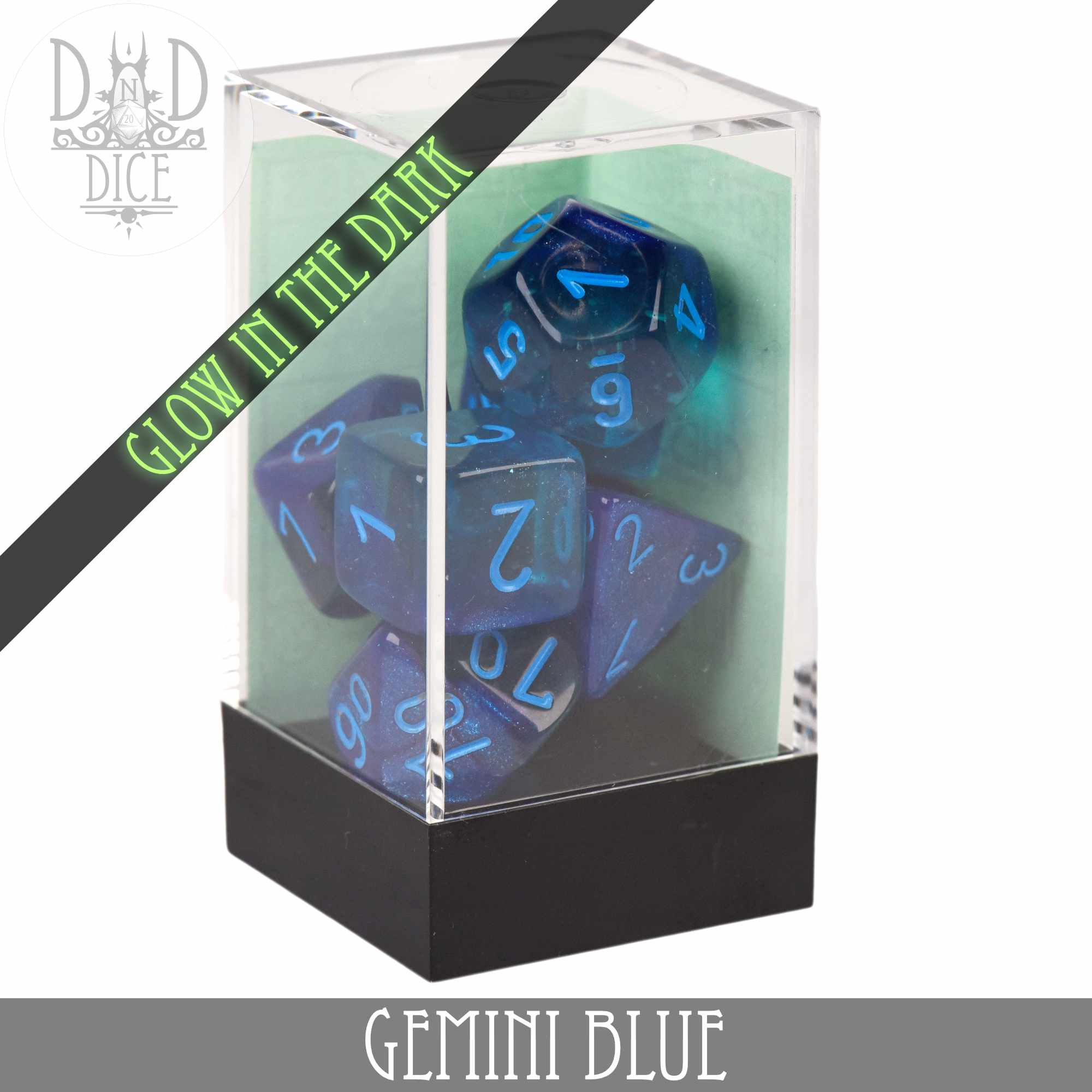 Gemini Blue Luminary Dice Set - Image 5