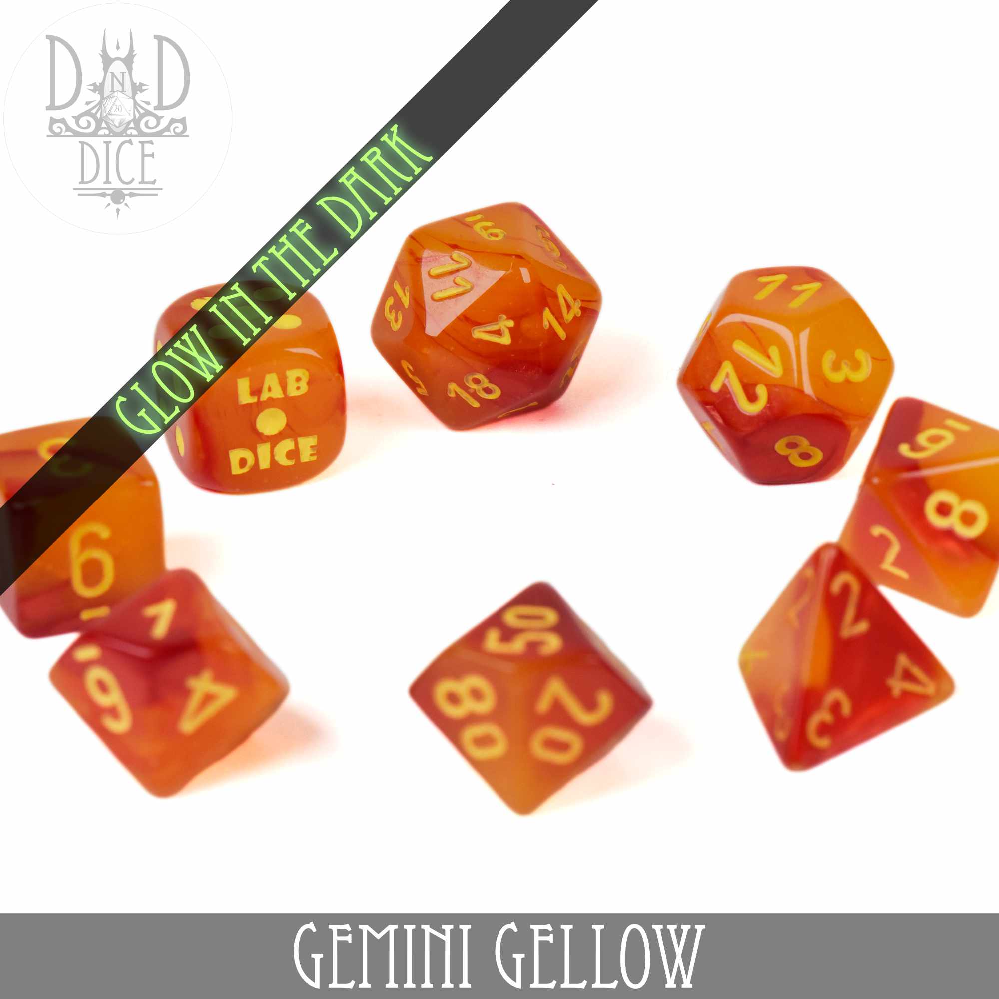 Gemini Gellow 8 Dice Set - Image 3