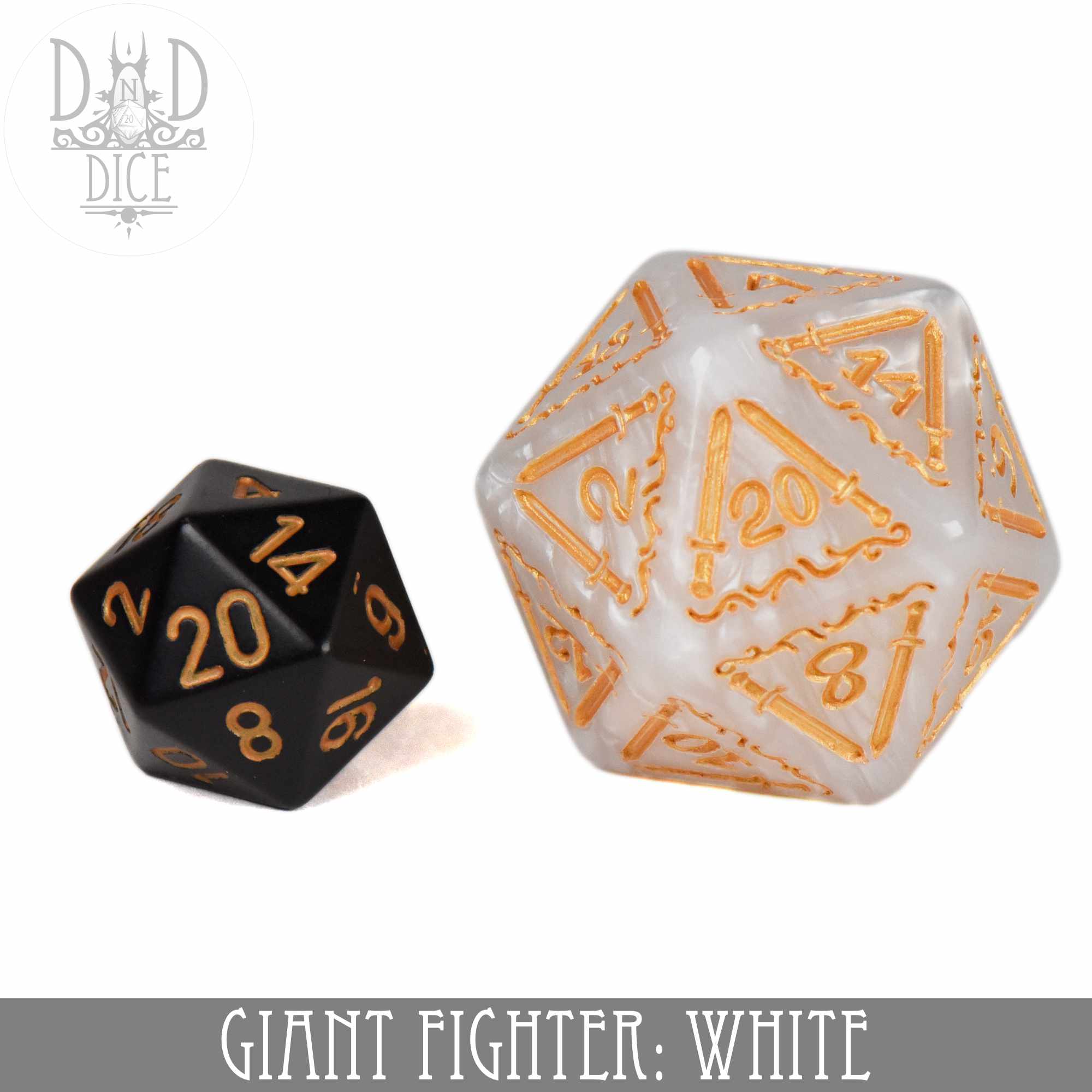 Giant Fighter White Dice Set (Oversize) - Image 4