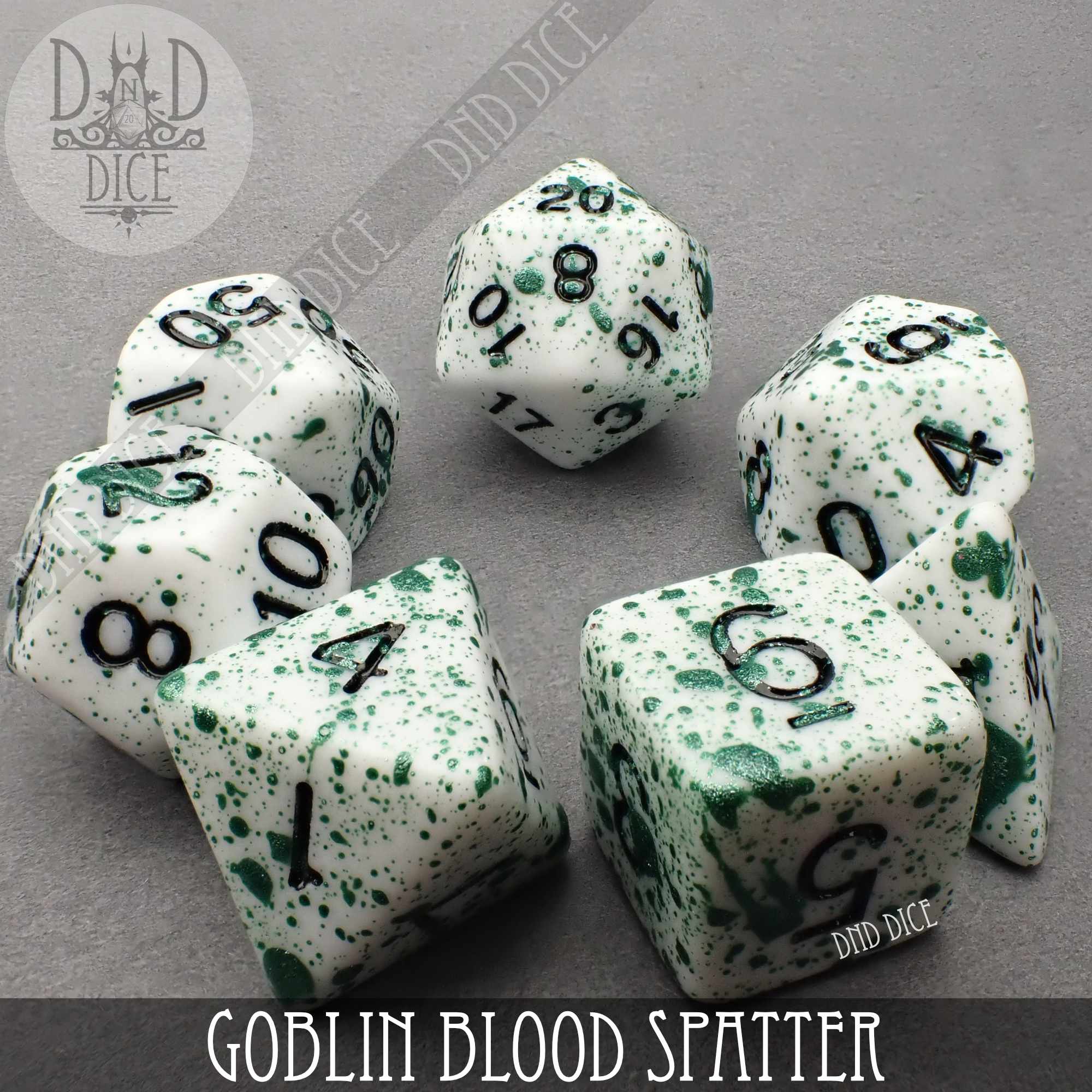 Goblin Blood Spatter Dice Set (Hand Painted) - Image 3