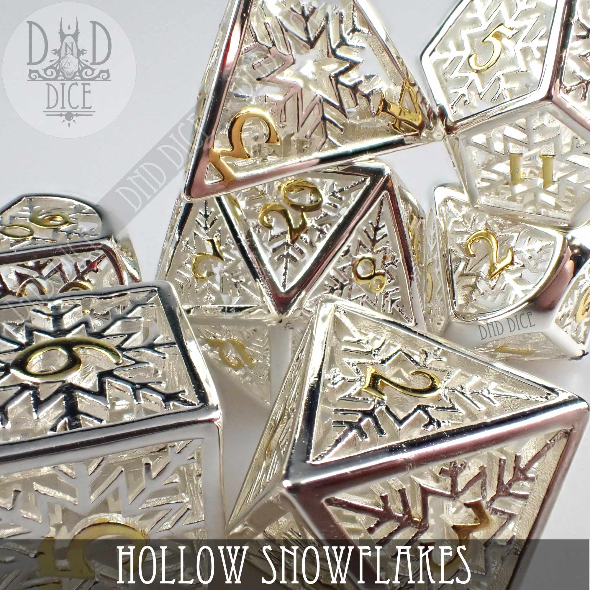 Snowflakes Metal Dice Set (Gift Box) - Image 4