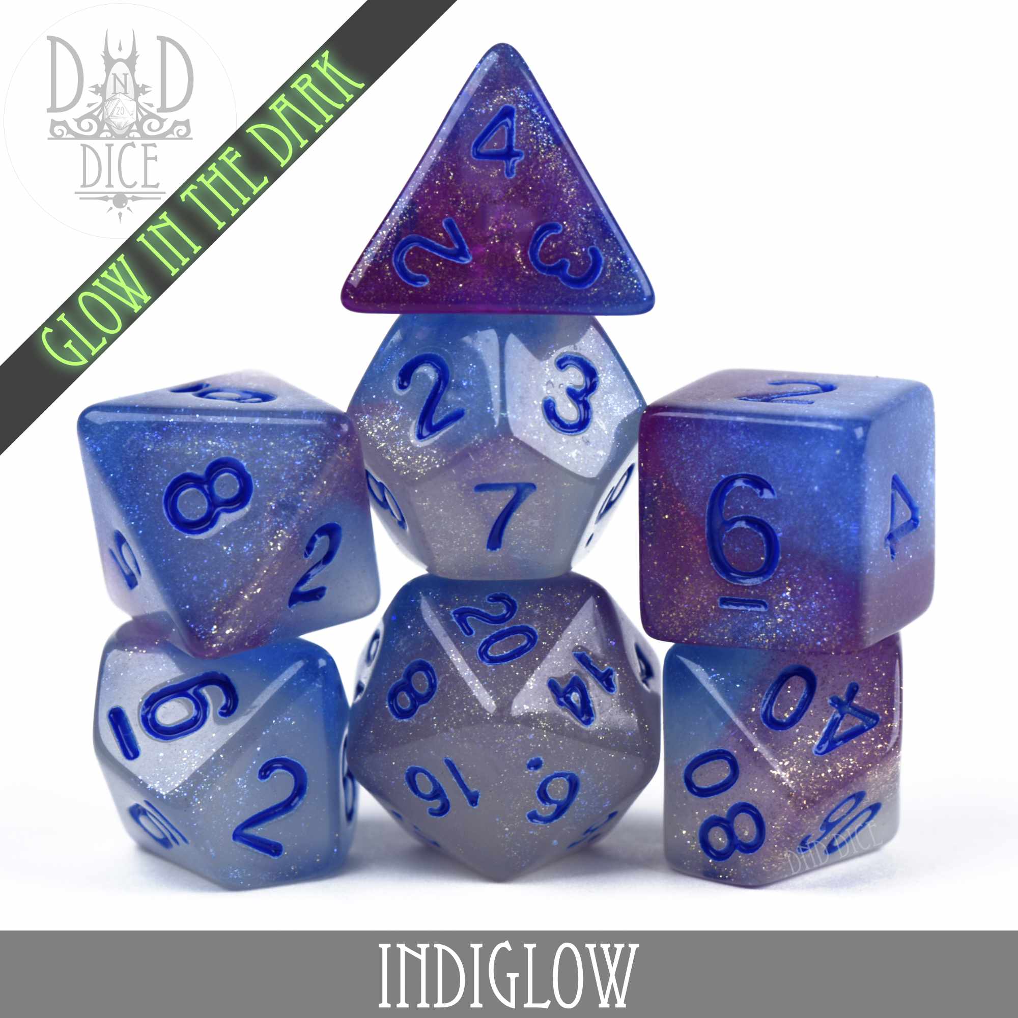 Indiglow Glow in the Dark Dice Set - Image 2