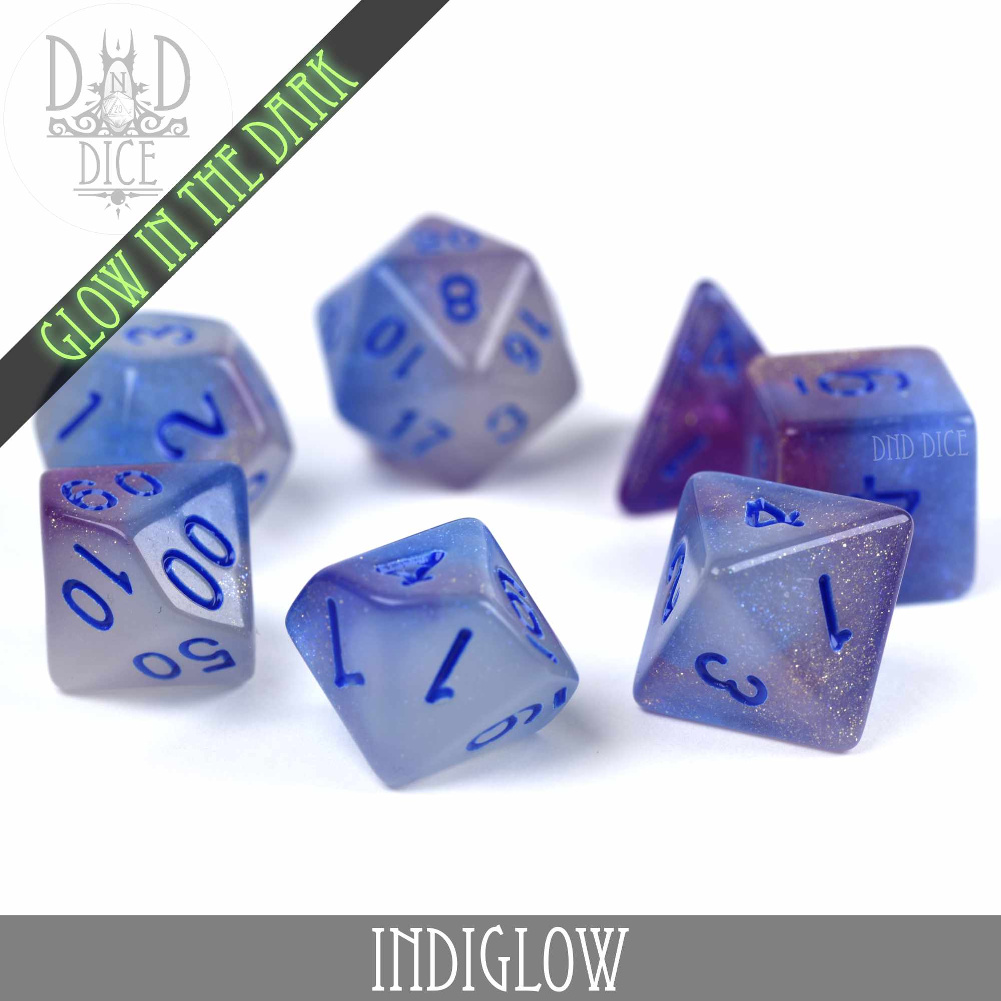 Indiglow Glow in the Dark Dice Set - Image 3