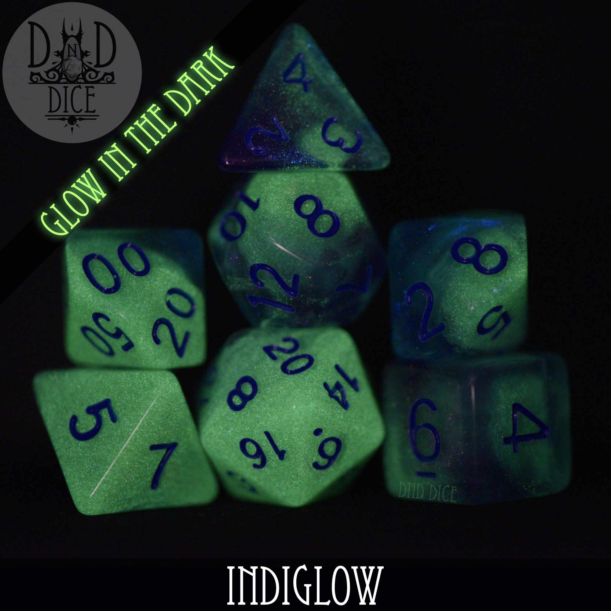 Indiglow Glow in the Dark Dice Set - Image 4