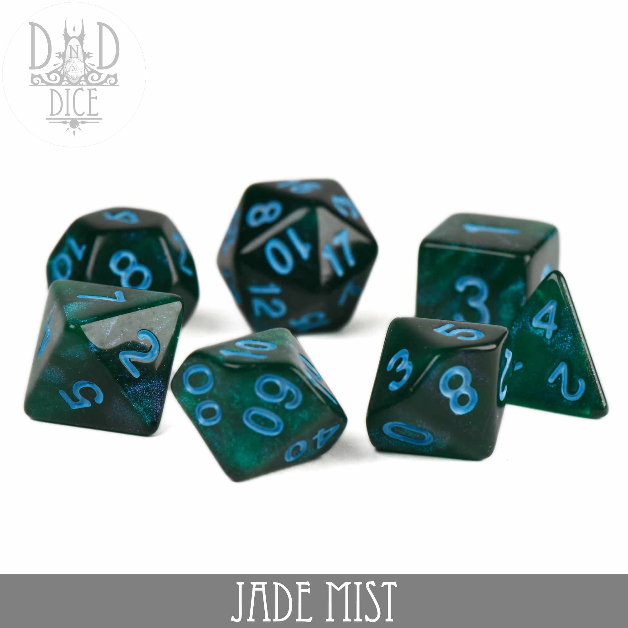 Jade Mist Glitter Dice Set - Image 3