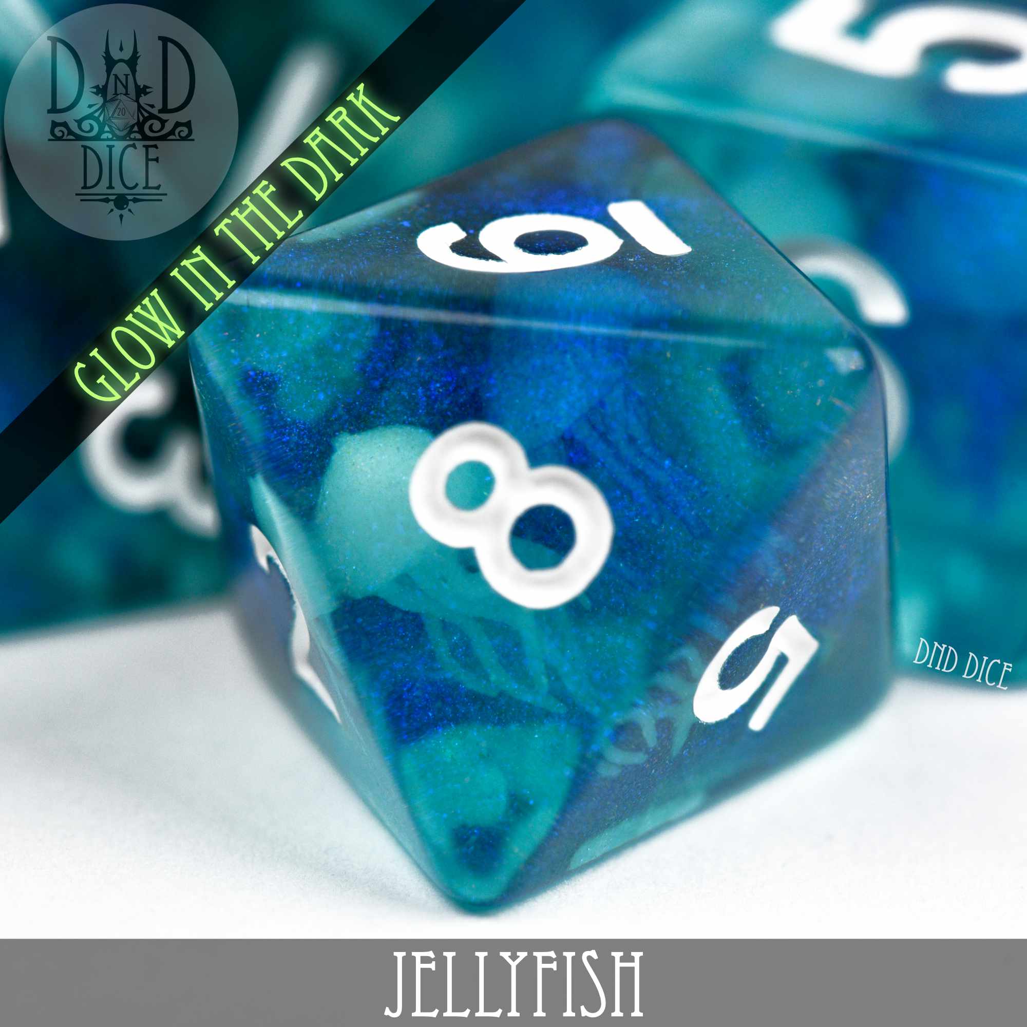 Jellyfish Glow in the Dark Dice Set - Image 5
