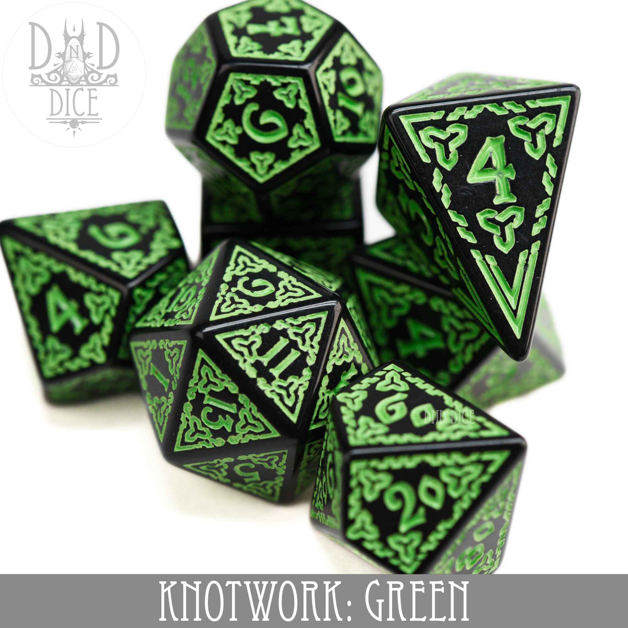 Knotwork: Green Dice Set - Image 2