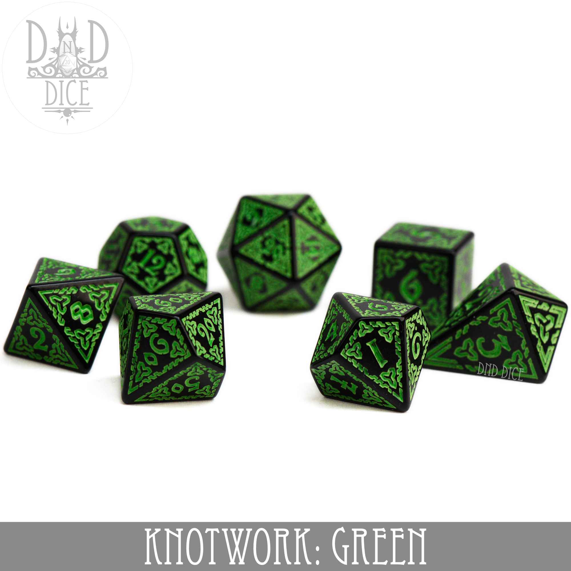 Knotwork: Green Dice Set - Image 3