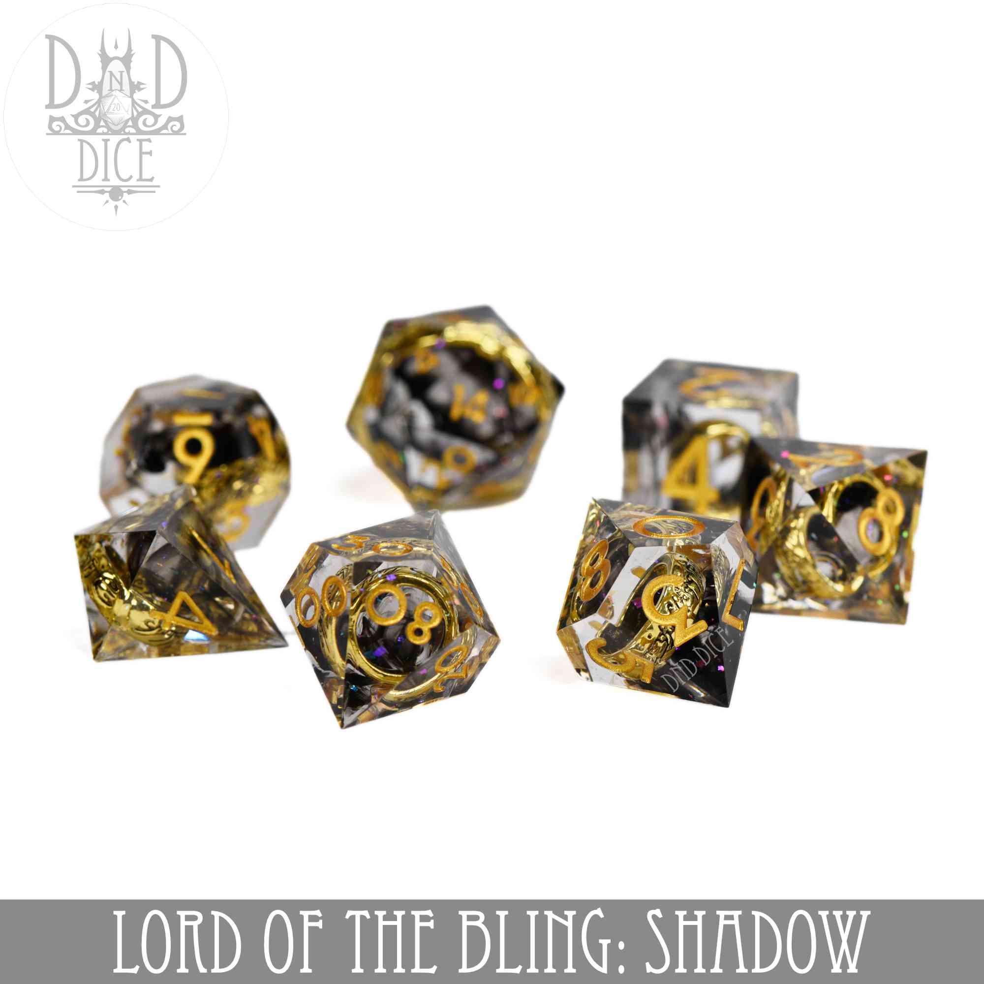 Lord of the Bling: Shadow Handmade Dice Set - Image 2