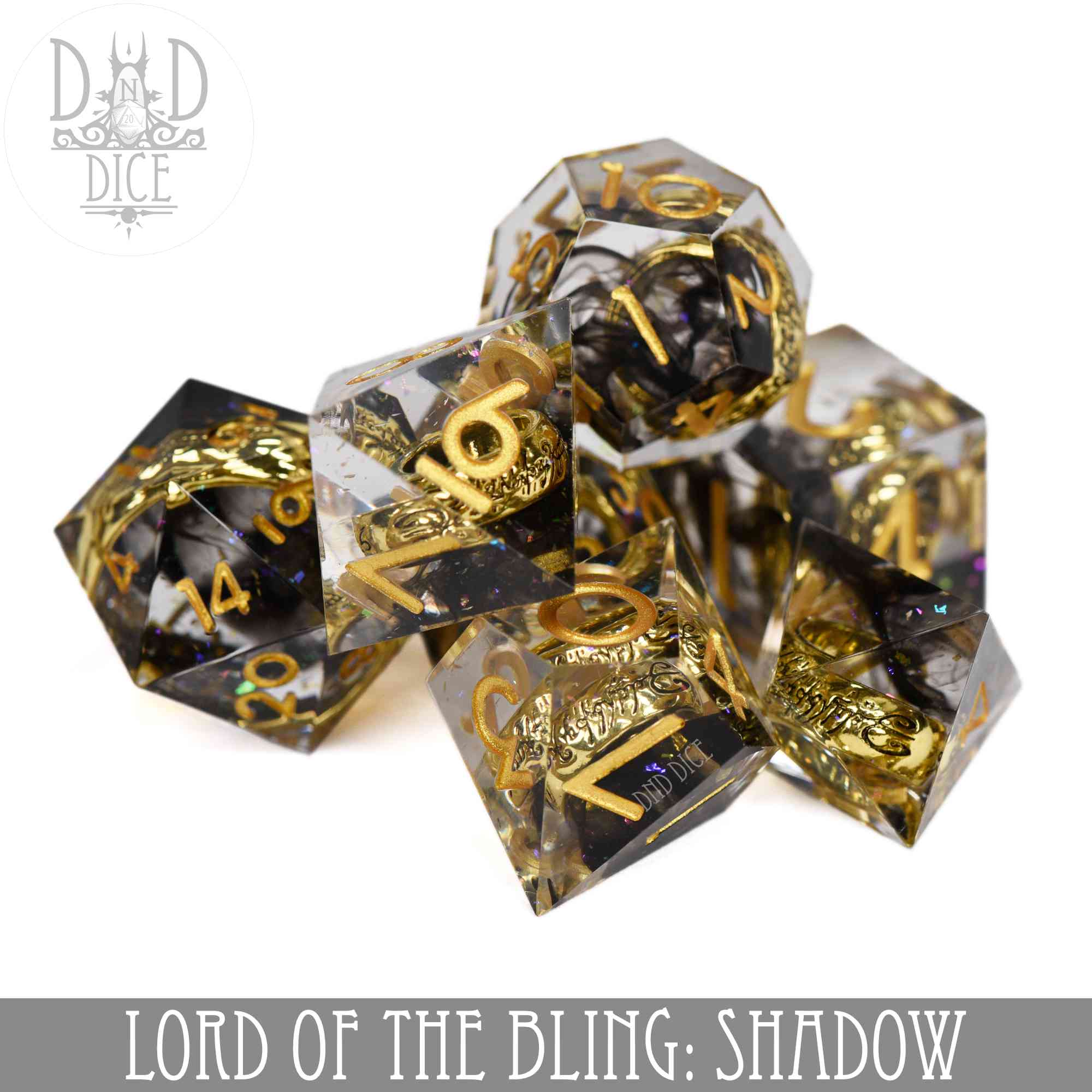 Lord of the Bling: Shadow Handmade Dice Set - Image 3