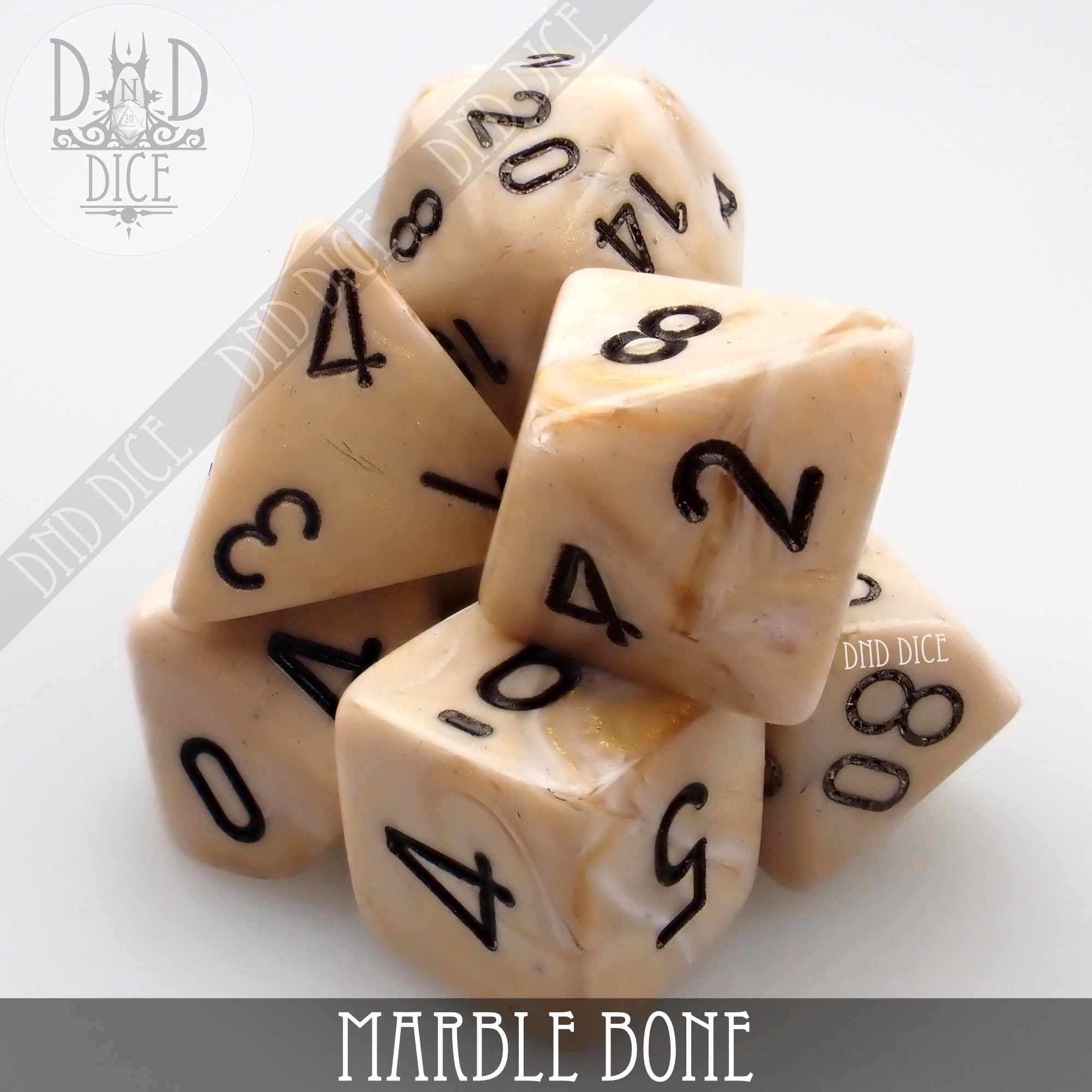 Marble Bone 7 or 11 Dice Set - Image 4