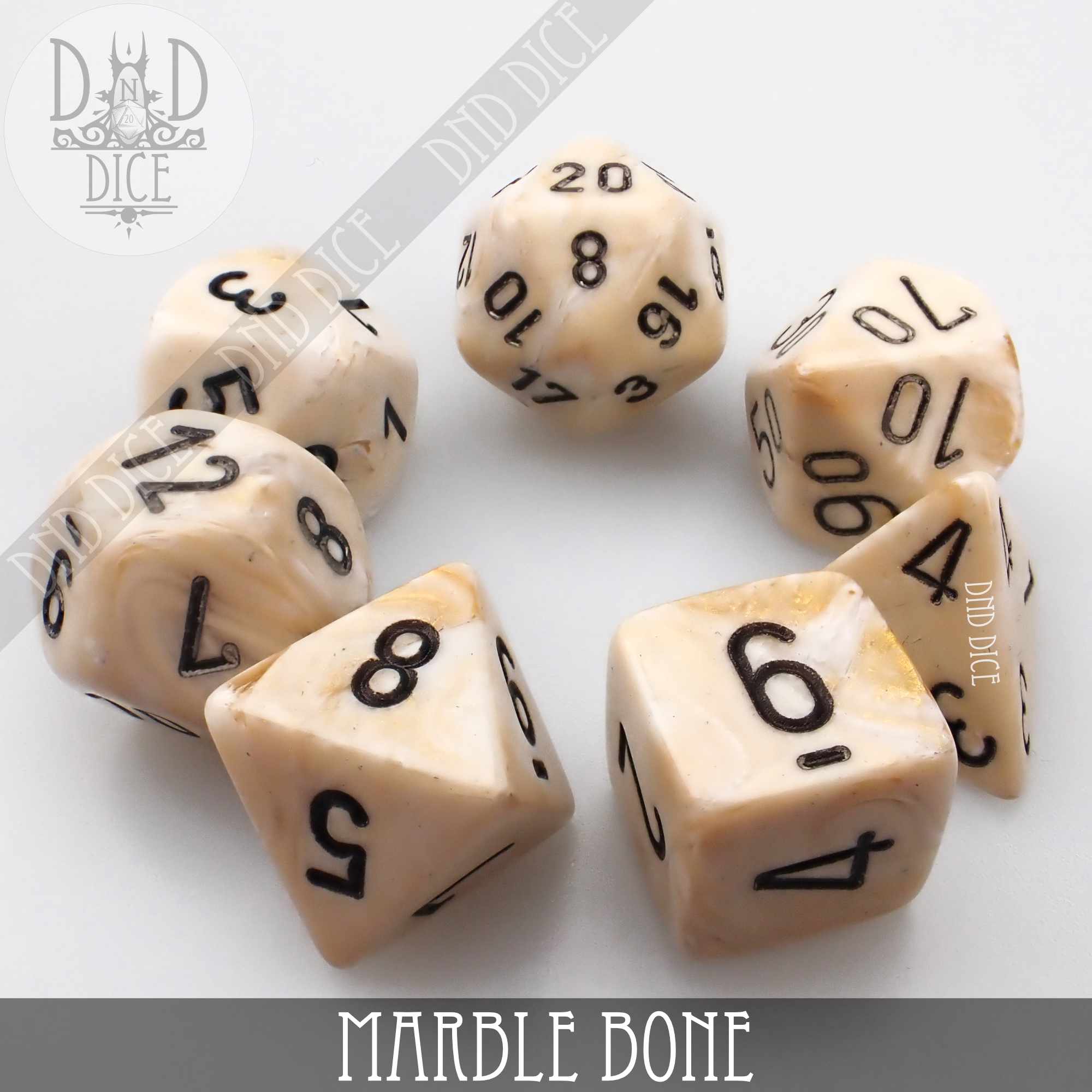 Marble Bone 7 or 11 Dice Set - Image 5