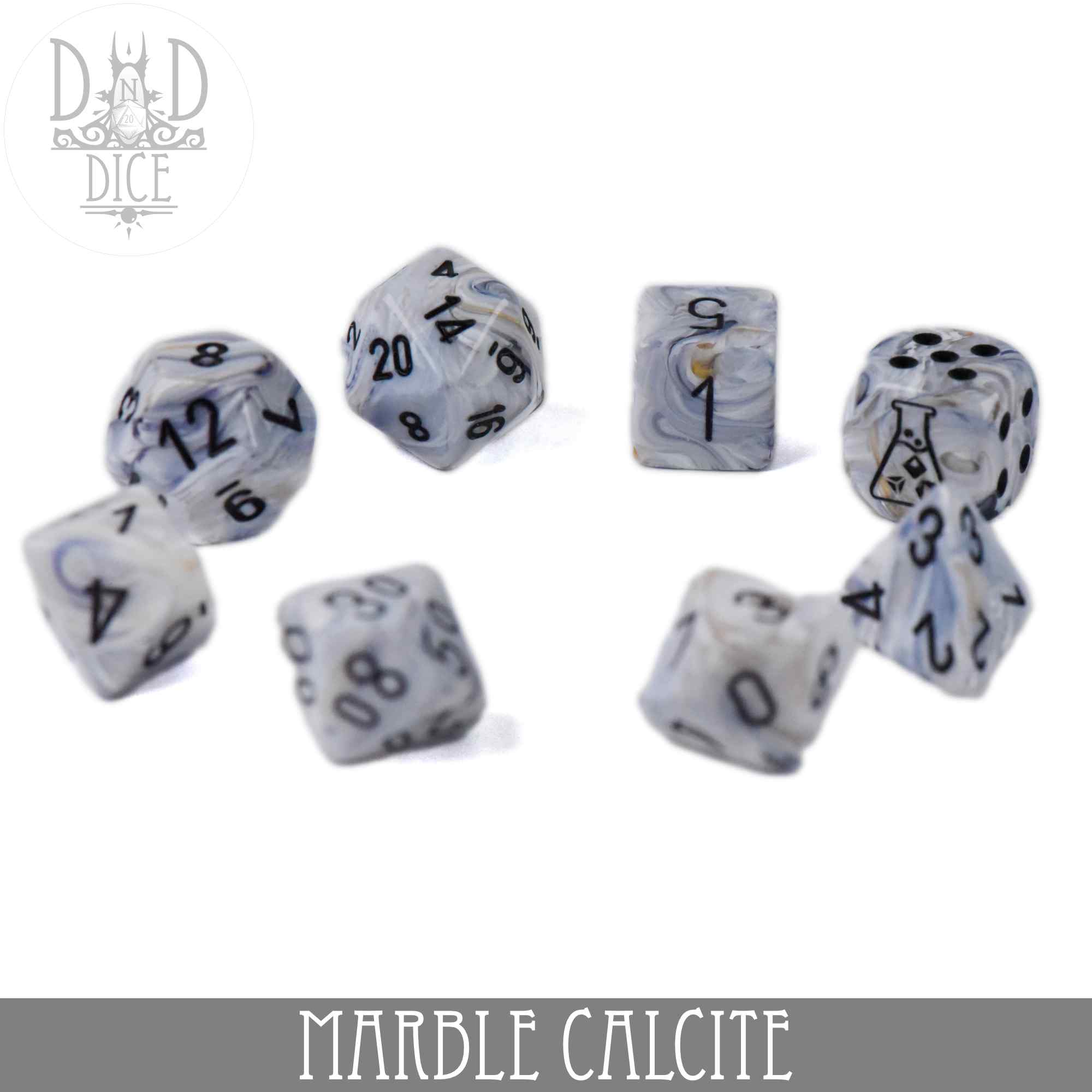 Marble Calcite 8 Dice Set - Image 3