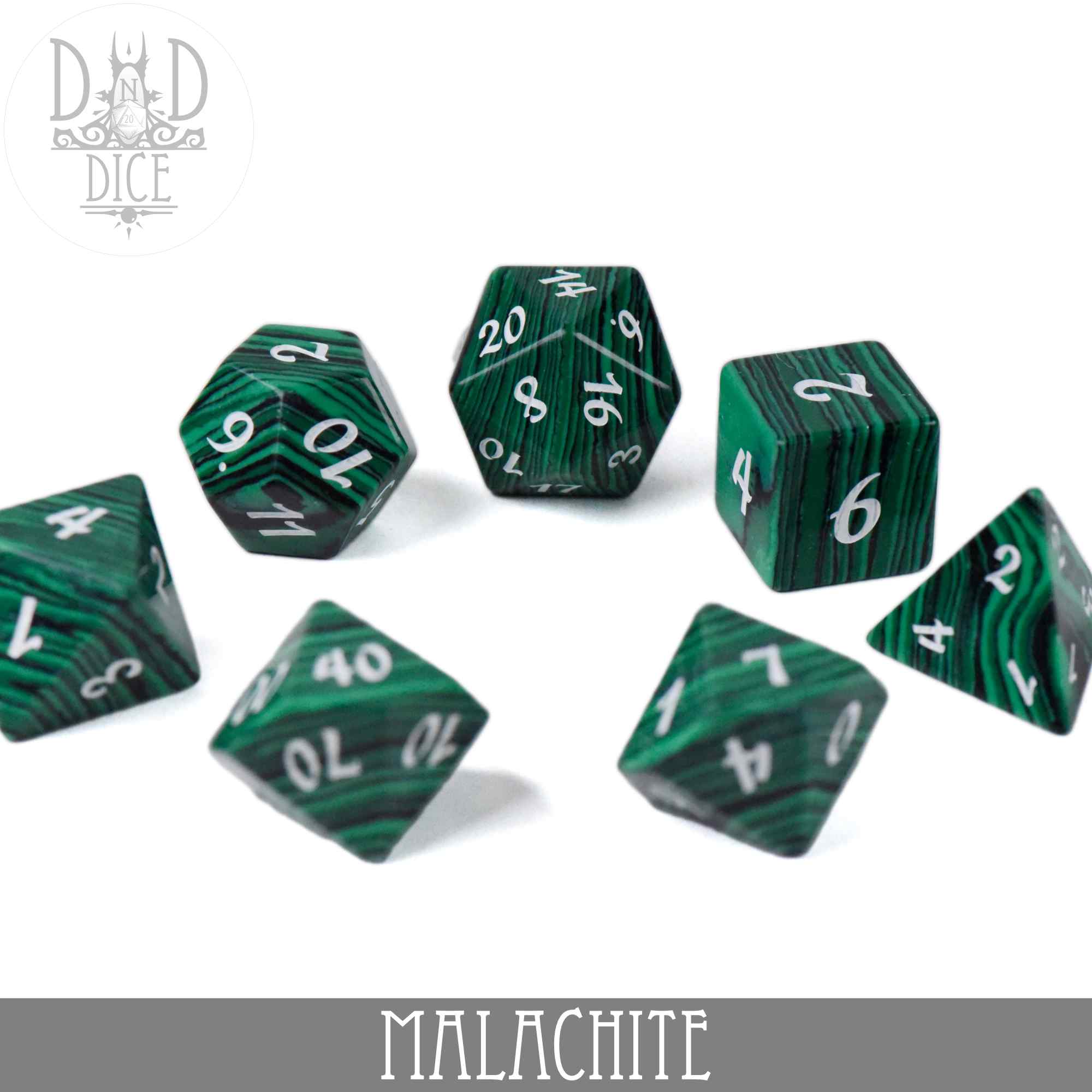 Malachite Dice Set (Gift Box) - Image 2