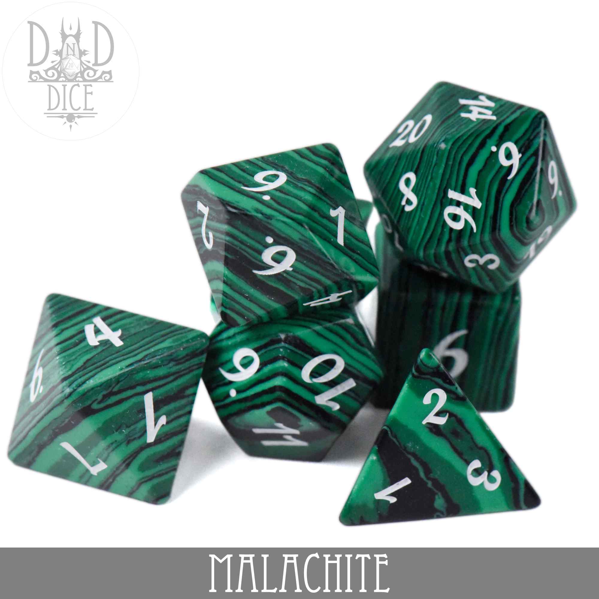 Malachite Dice Set (Gift Box) - Image 3