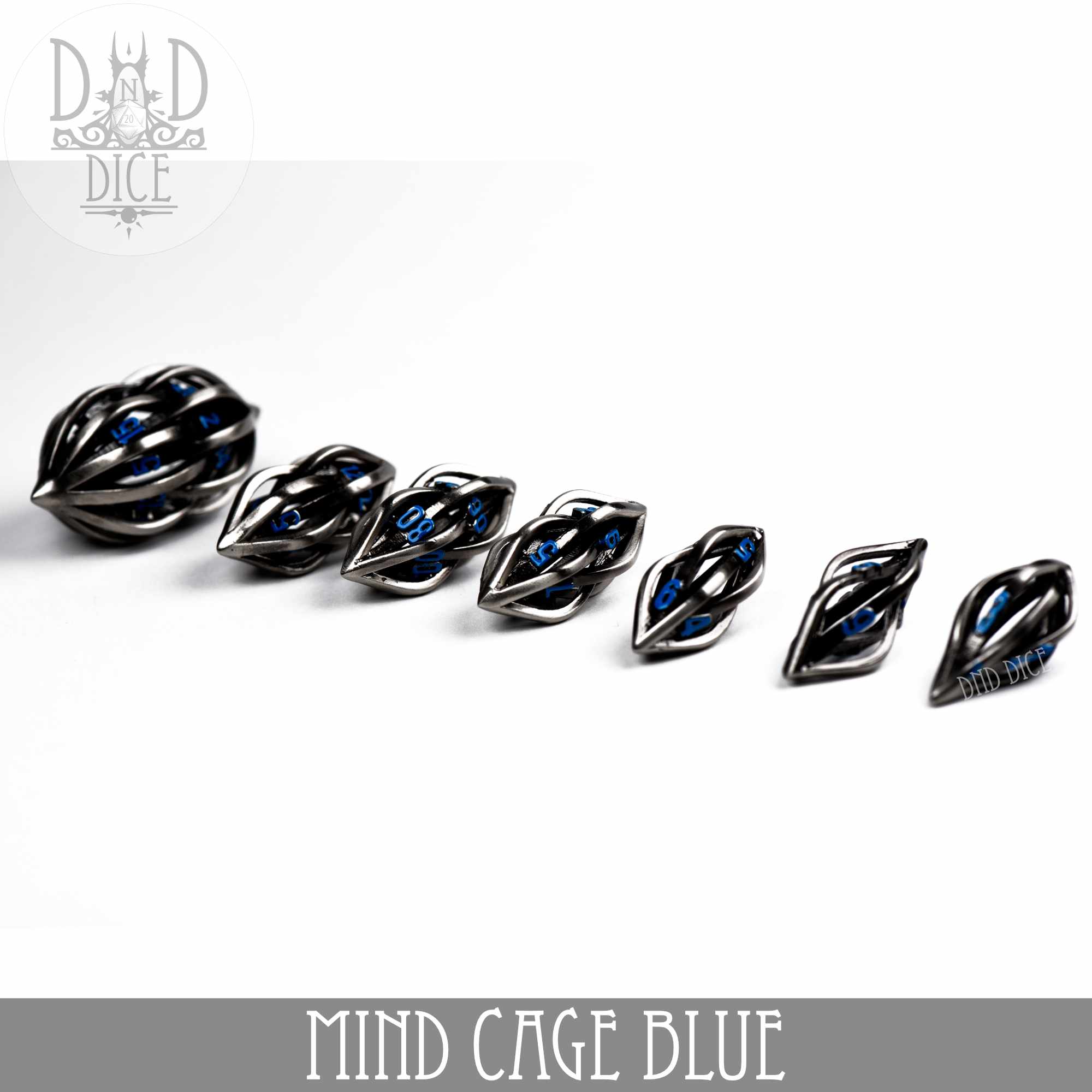 Mind Cage Blue - Metal Dice Set (Gift Box) - Image 2