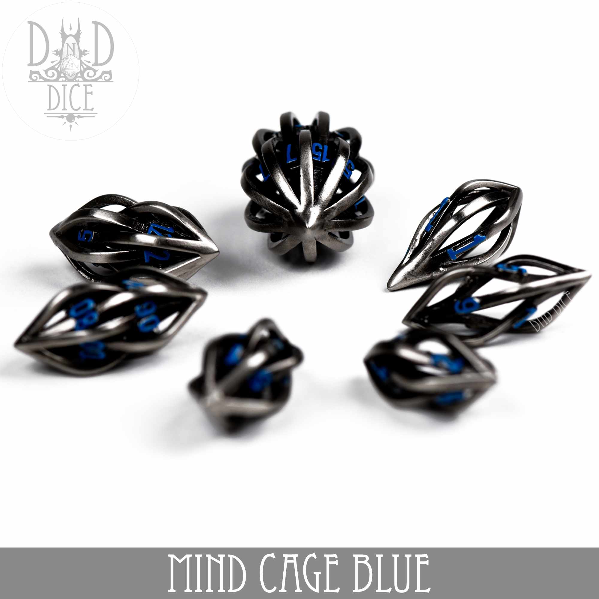 Mind Cage Blue - Metal Dice Set (Gift Box) - Image 3